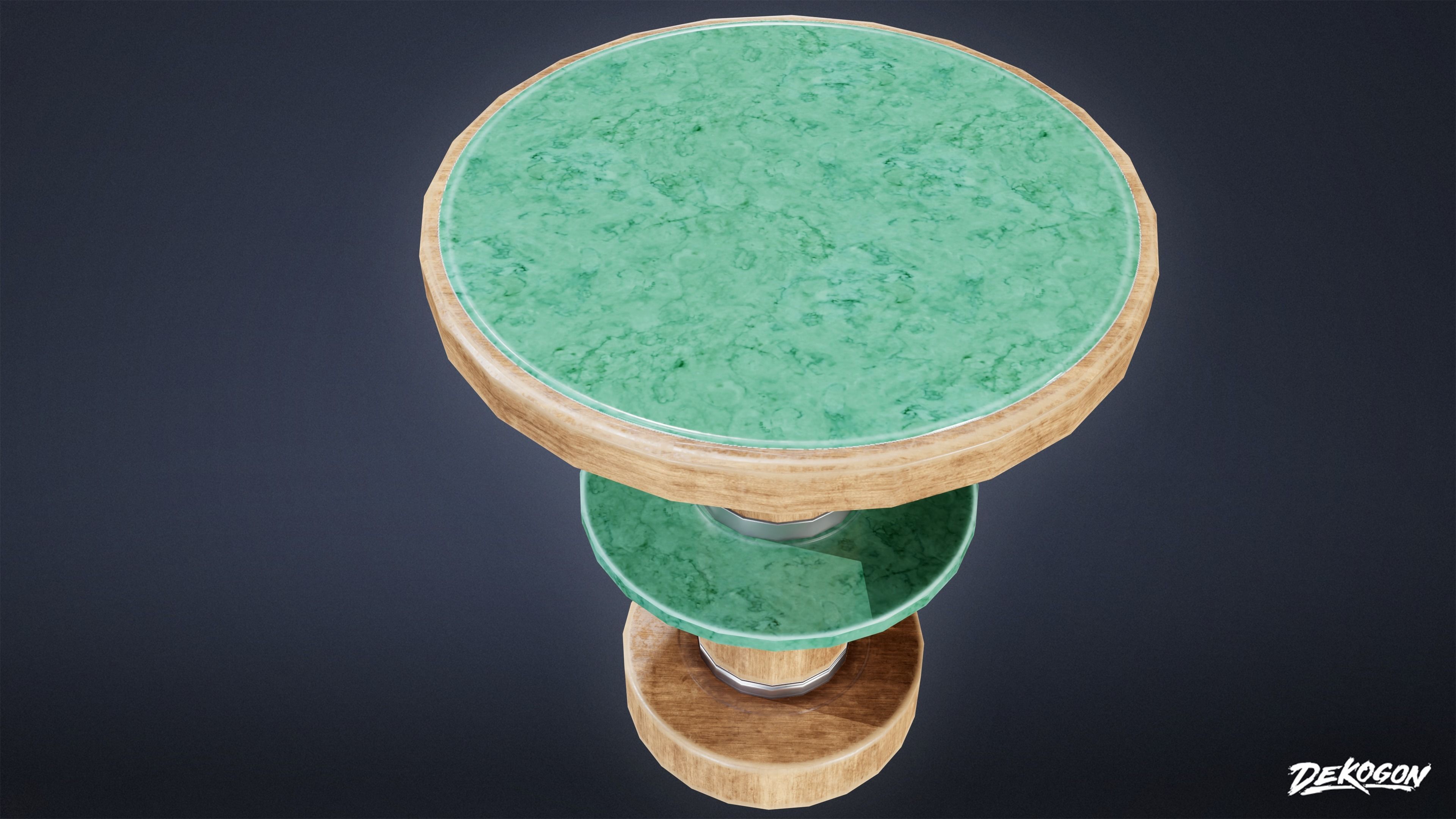 ART DECO - Table 03 - LOW POLY Low-poly 3D model_4