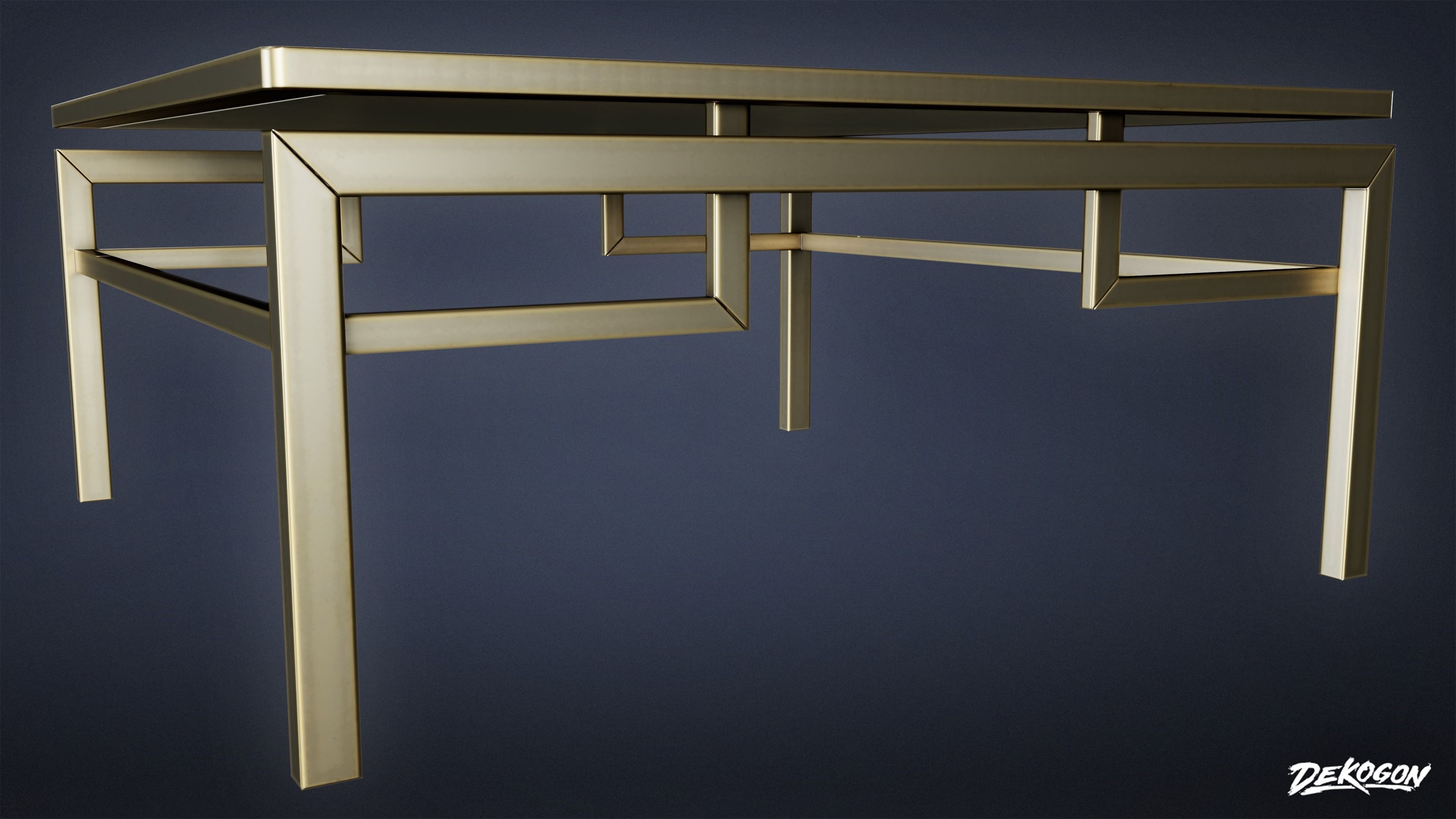ART DECO - Table 08 - LOW POLY Low-poly 3D model_5