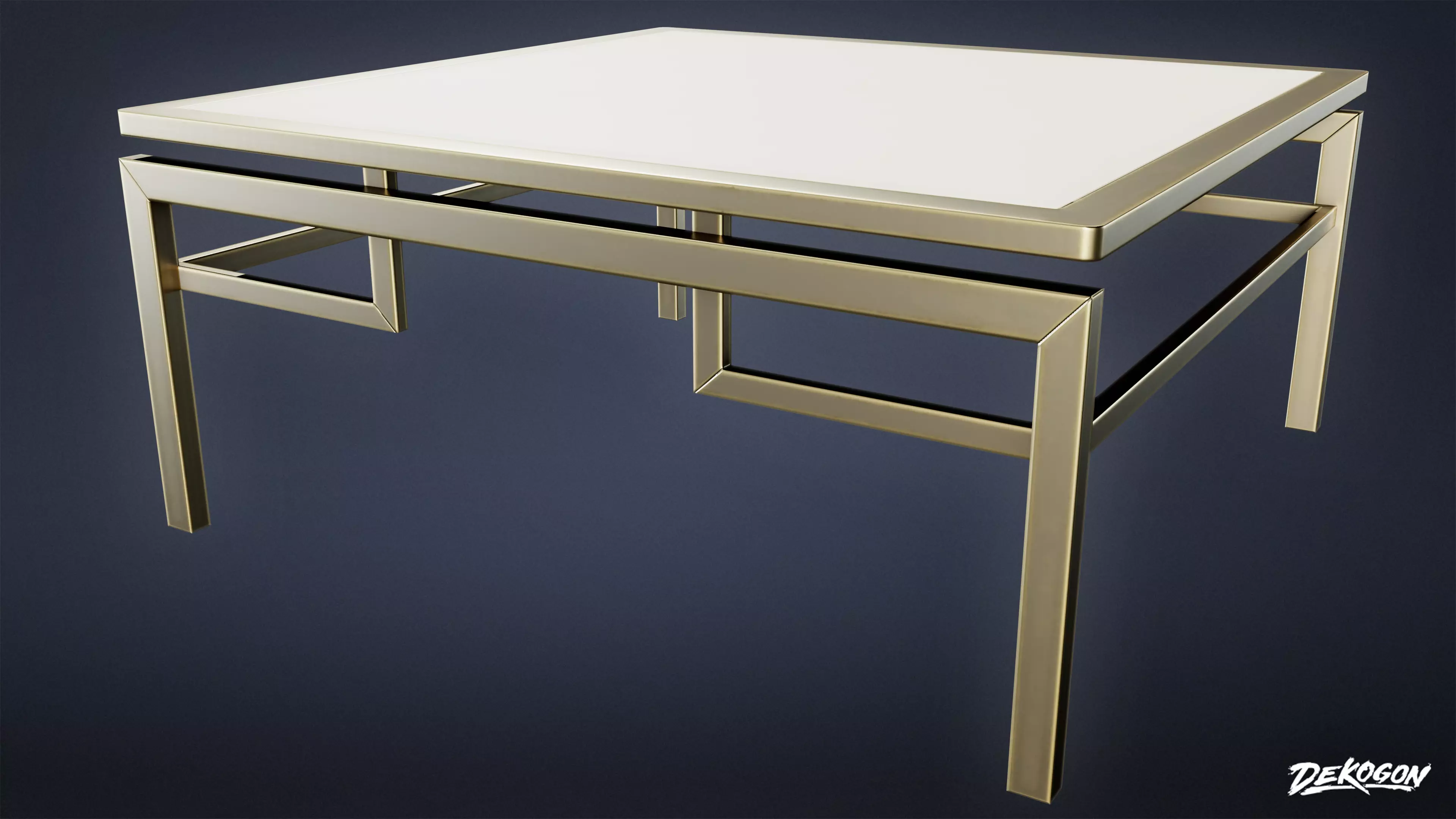 ART DECO - Table 08 - LOW POLY Low-poly 3D model_0