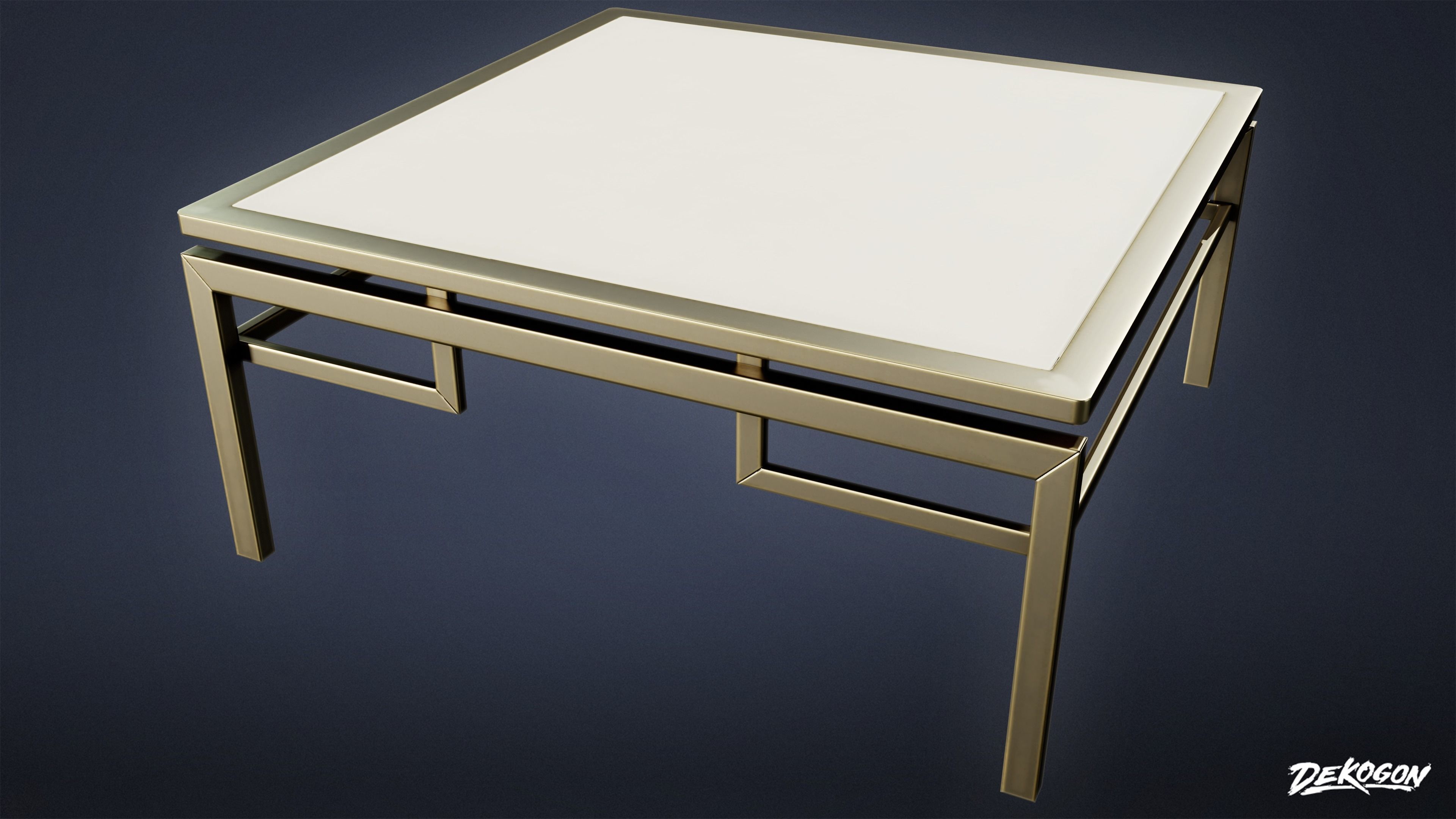 ART DECO - Table 08 - LOW POLY Low-poly 3D model_4
