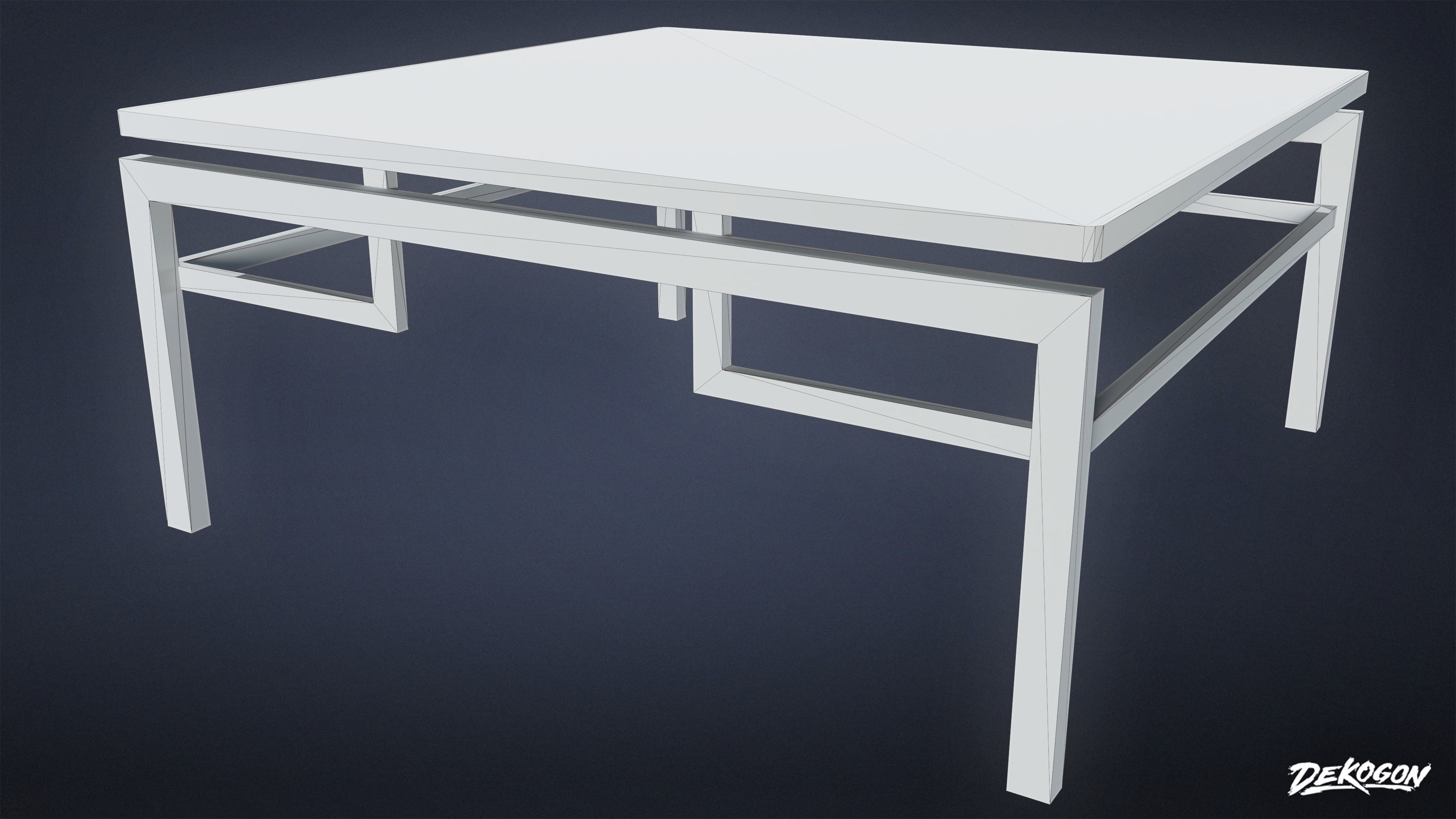 ART DECO - Table 08 - LOW POLY Low-poly 3D model_1