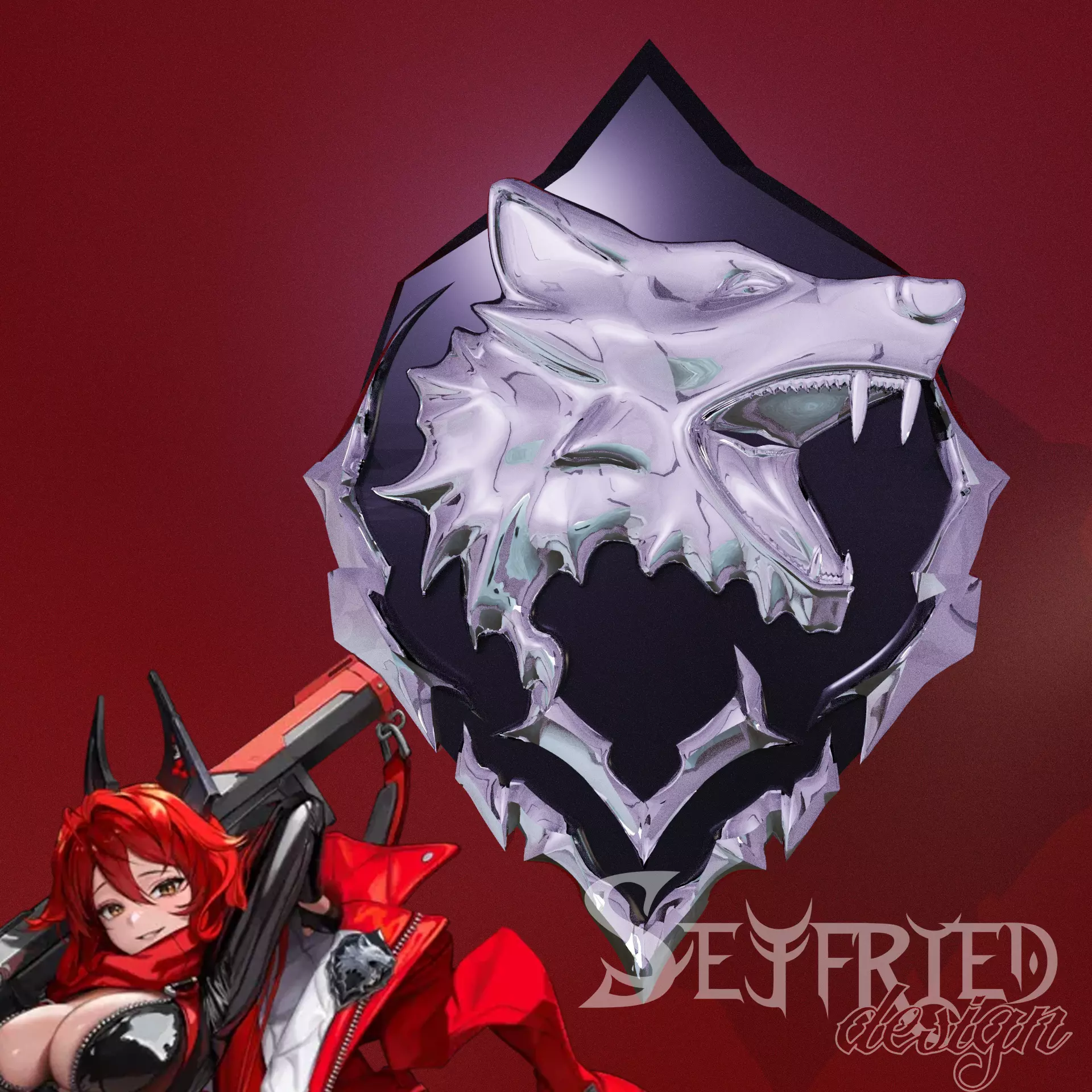 Nikke Goddess of Victory Red Hood emblem 3D prinable stl 3D print model