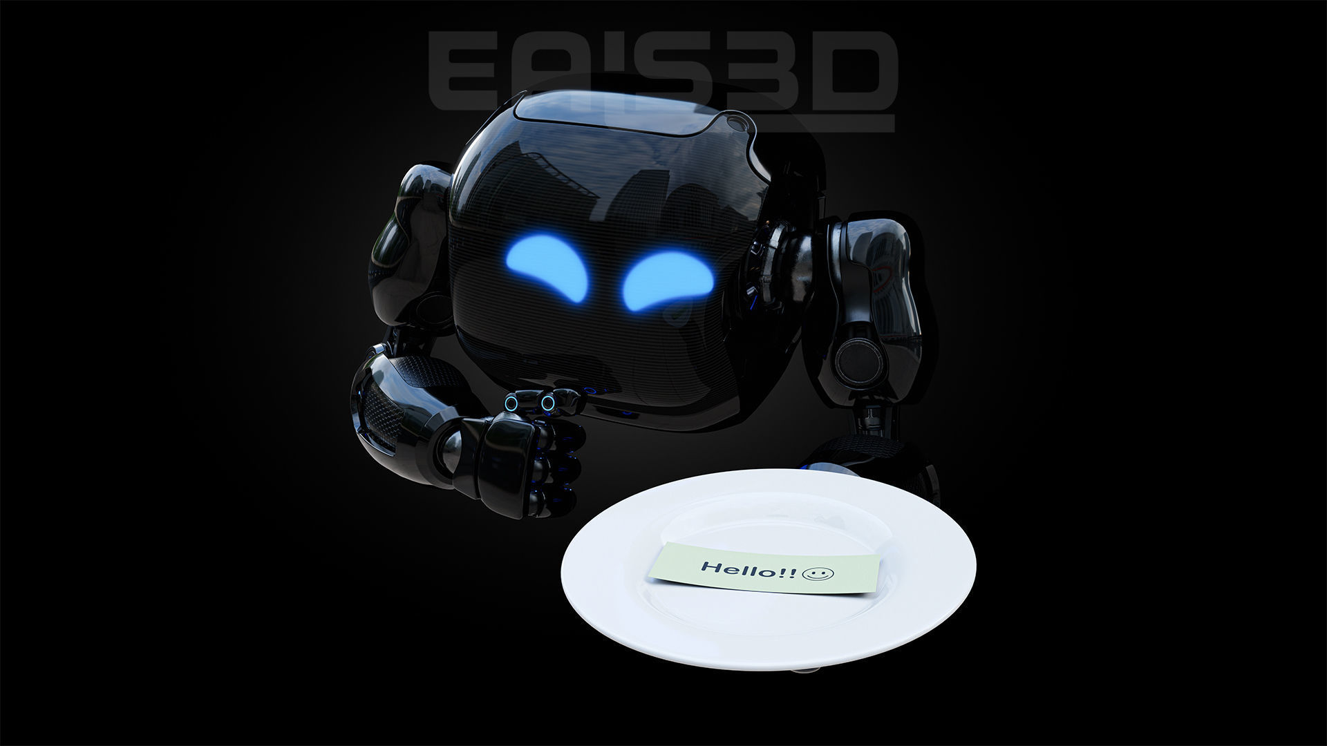 Cute Space Robot Rigged H-72 Solid Armor 3D model_2