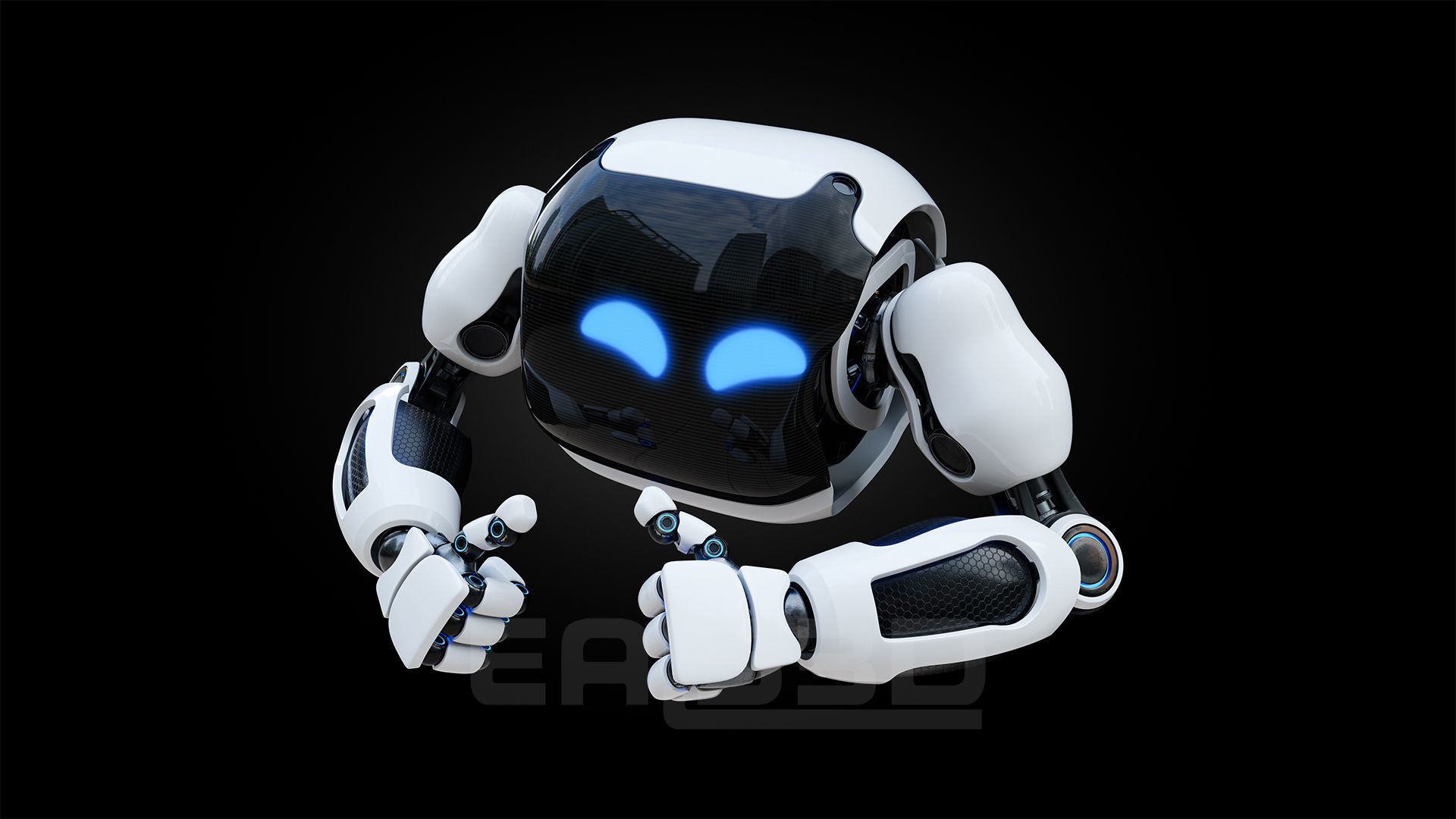 Cute Space Robot Rigged H-72 Solid Armor 3D model_4