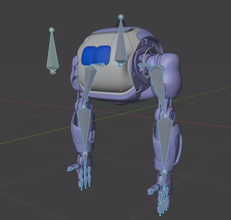Cute Space Robot Rigged H-72 Solid Armor 3D model_7