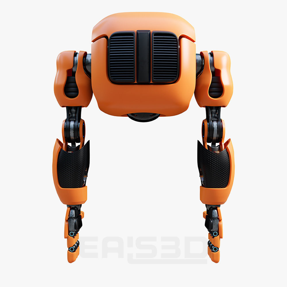 Cute Space Robot Rigged H-72 Solid Armor 3D model_12