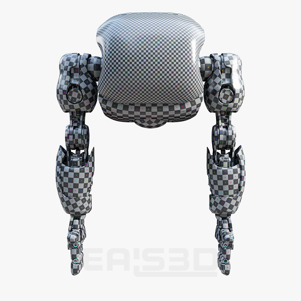 Cute Space Robot Rigged H-72 Solid Armor 3D model_16