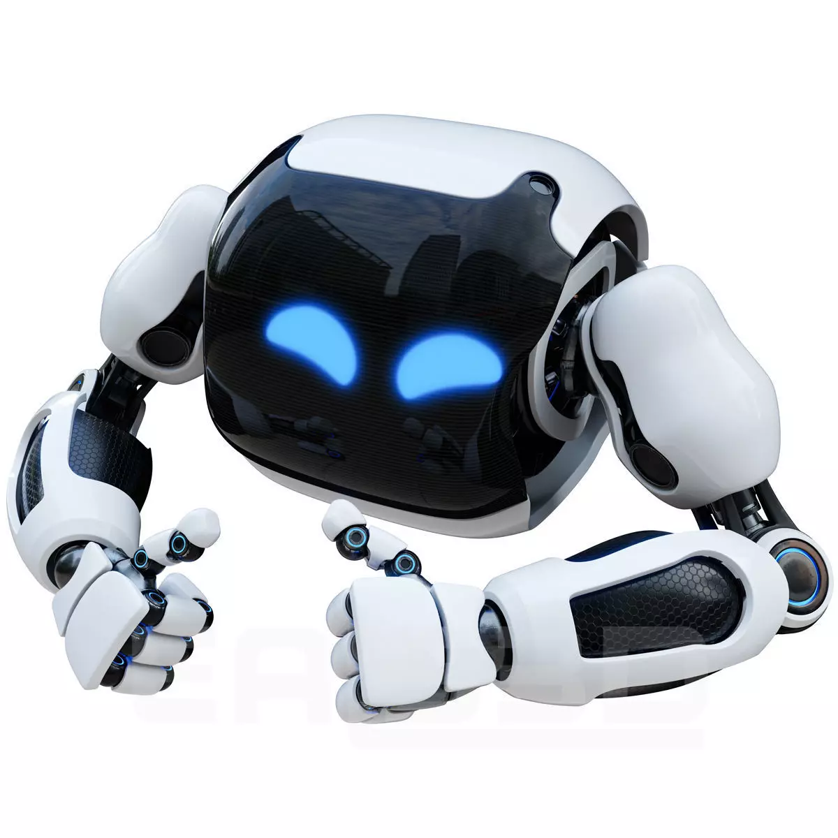 Cute Space Robot Rigged H-72 Solid Armor 3D model_0