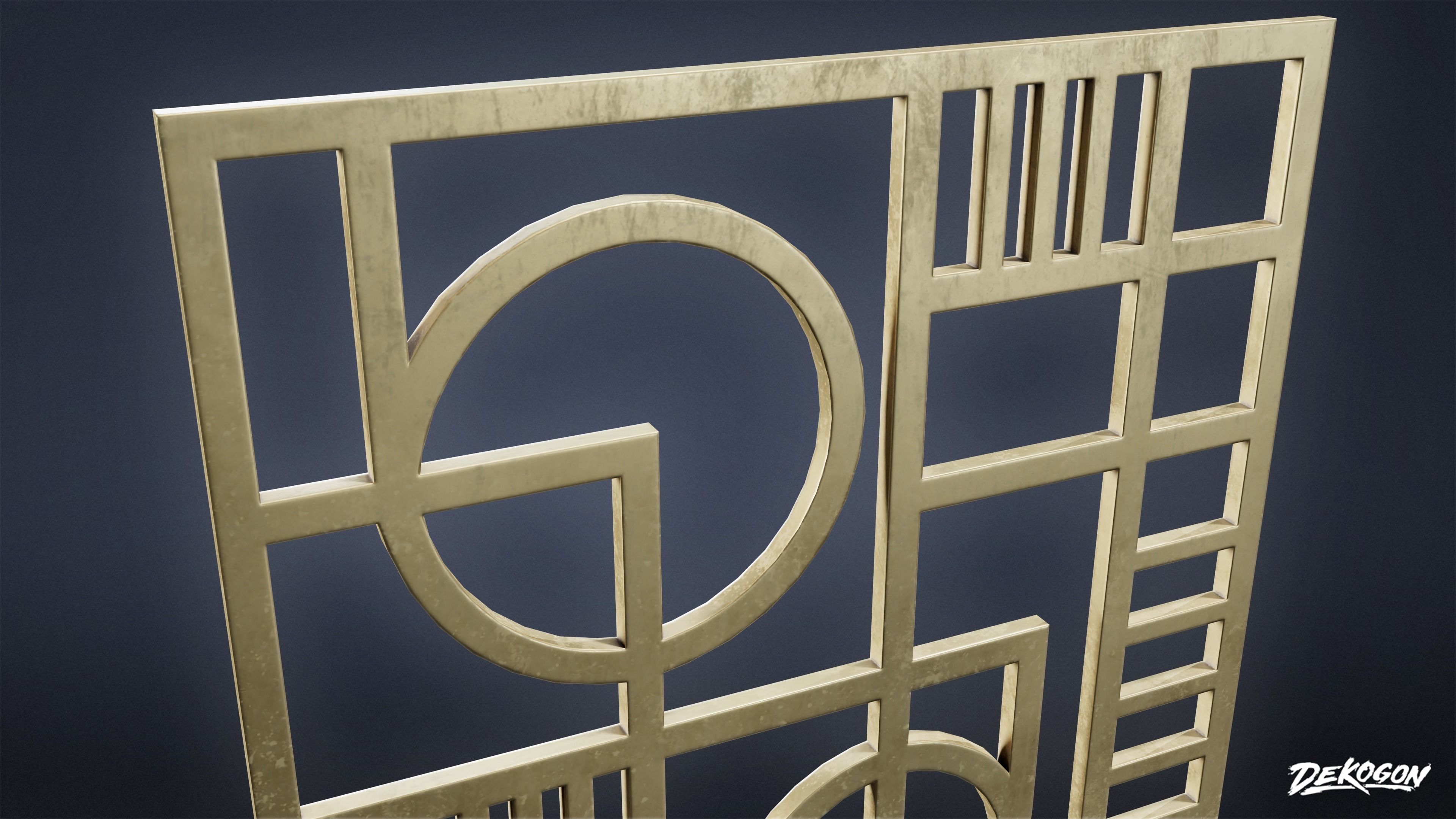 ART DECO - Wall Art 01 - LOW POLY Low-poly 3D model_2