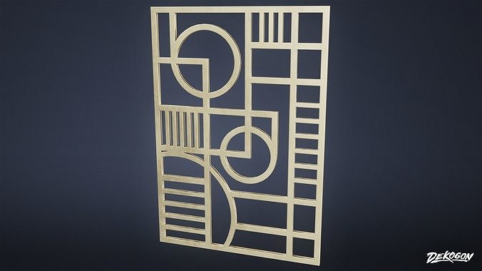 ART DECO - Wall Art 01 - LOW POLY Low-poly 3D model