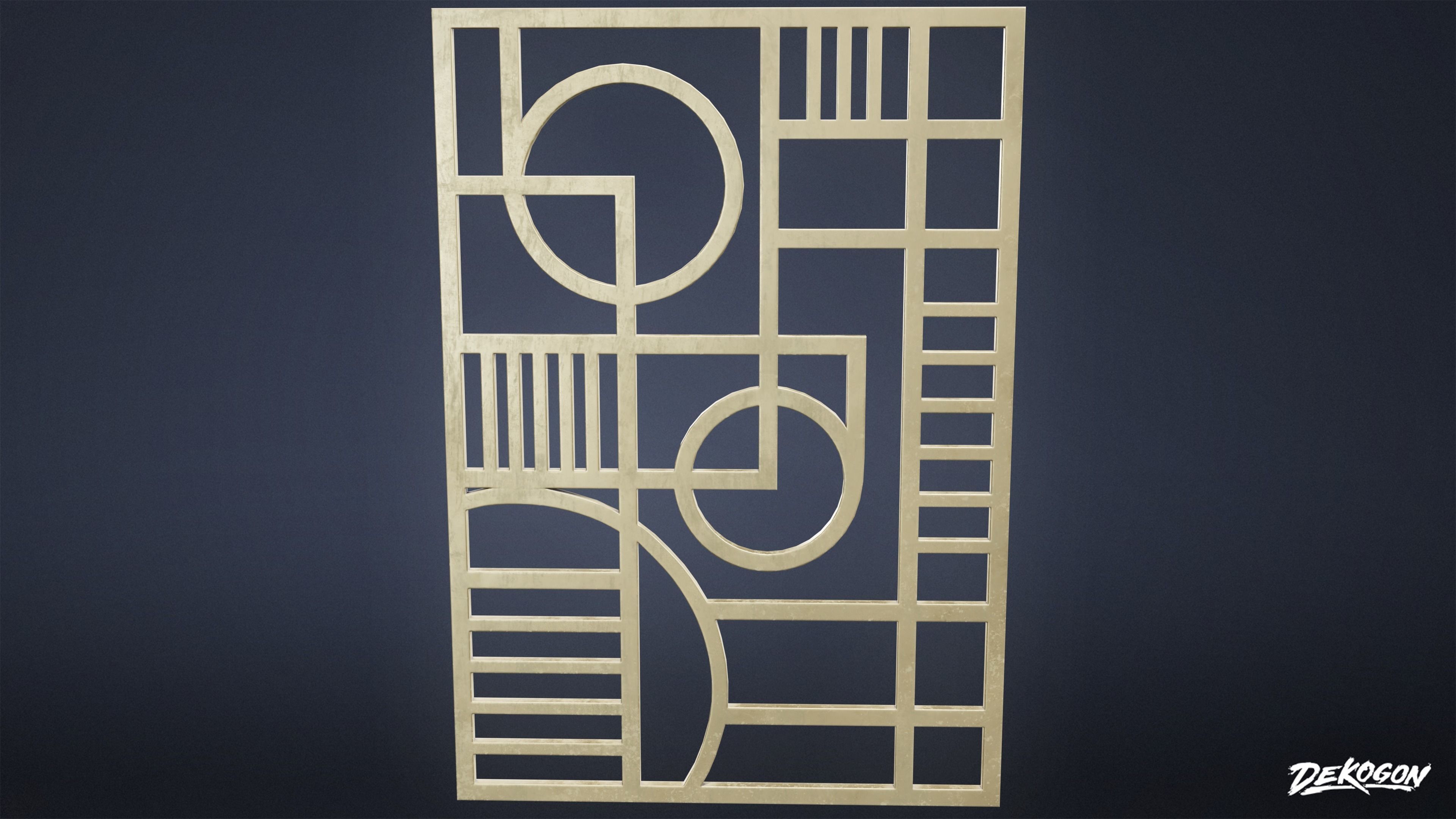 ART DECO - Wall Art 01 - LOW POLY Low-poly 3D model_1