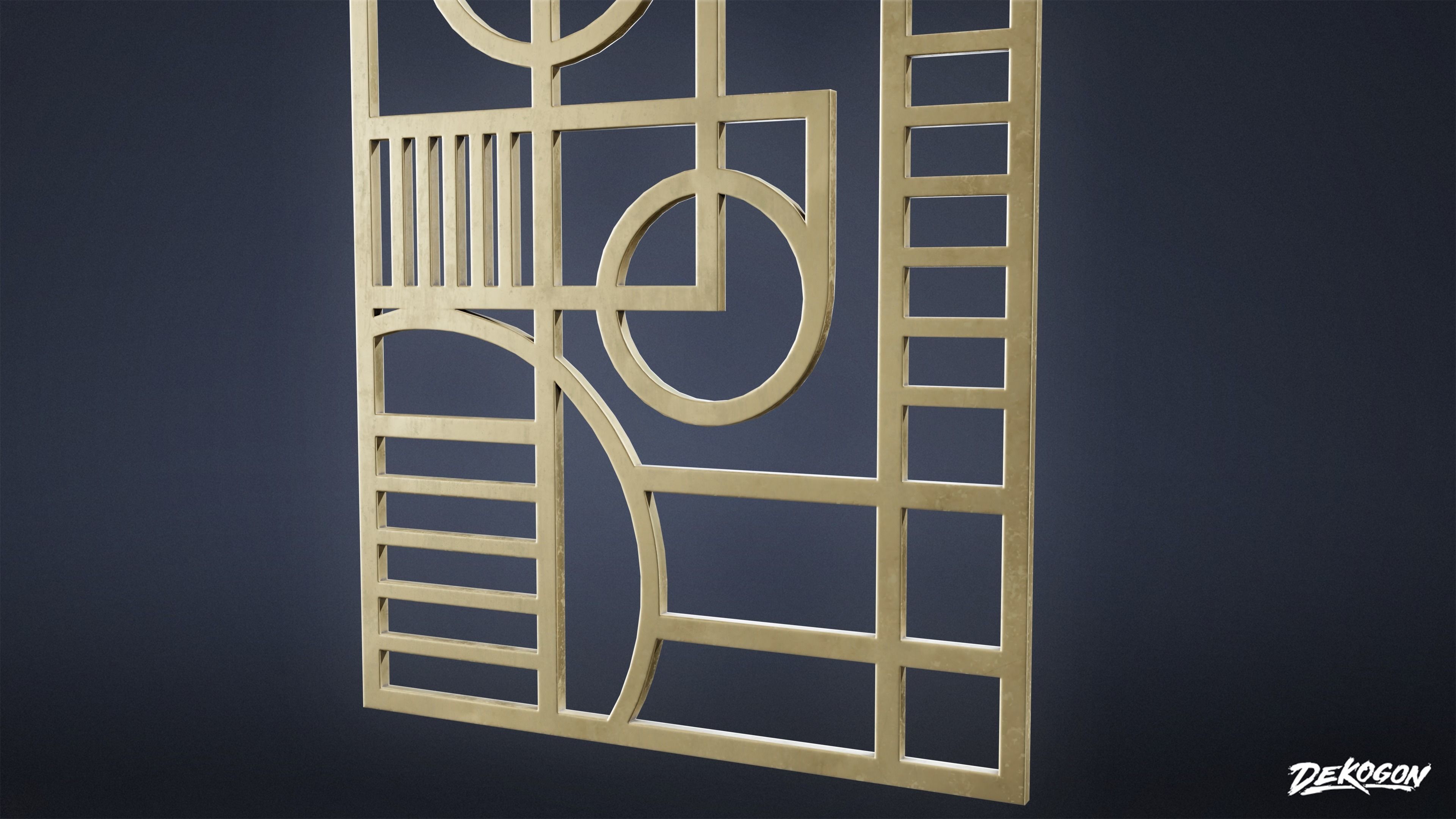 ART DECO - Wall Art 01 - LOW POLY Low-poly 3D model_3