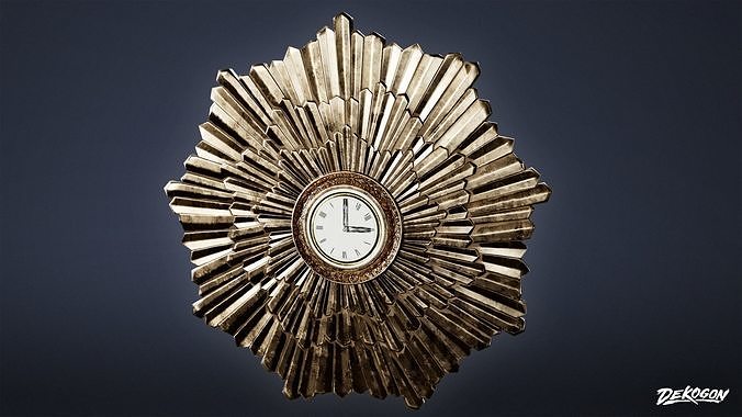 ART DECO - Wall Clock 01 - LOW POLY Low-poly 3D model