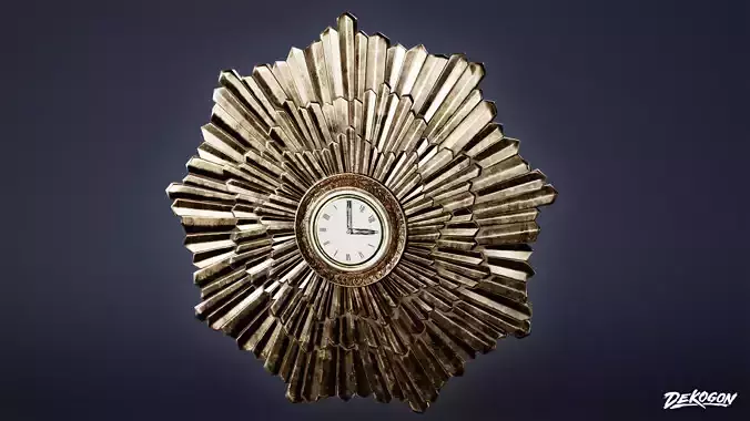 ART DECO - Wall Clock 01 - LOW POLY