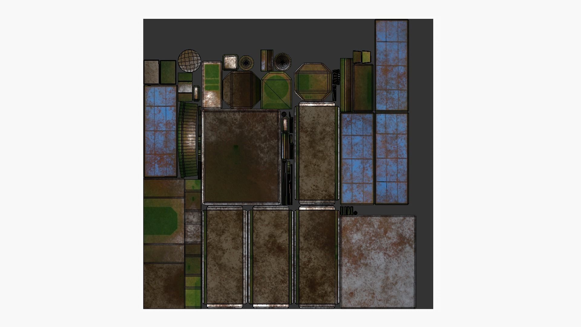 Satellite J11 Destroyed - SciFi Space Design Low-poly 3D model_5