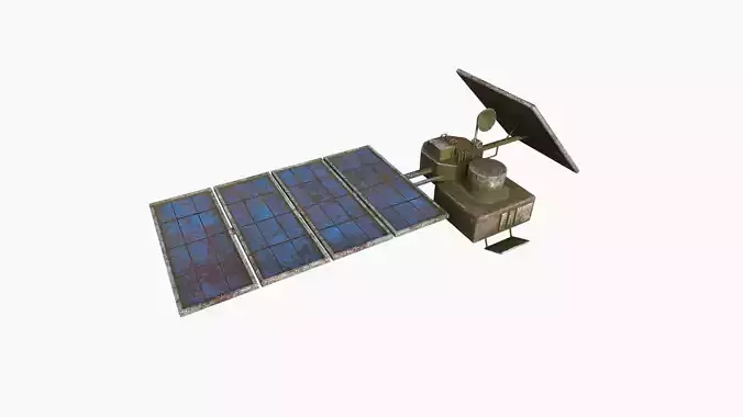 Satellite J11 Destroyed - SciFi Space Design Low-poly 3D model
