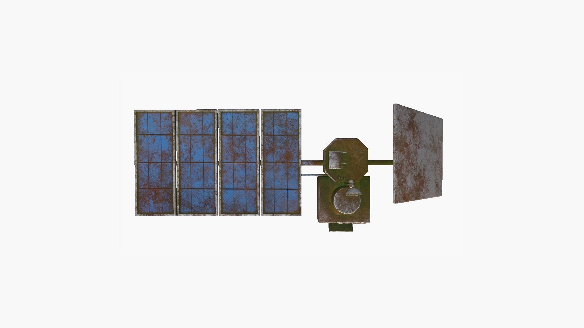 Satellite J11 Destroyed - SciFi Space Design Low-poly 3D model_1