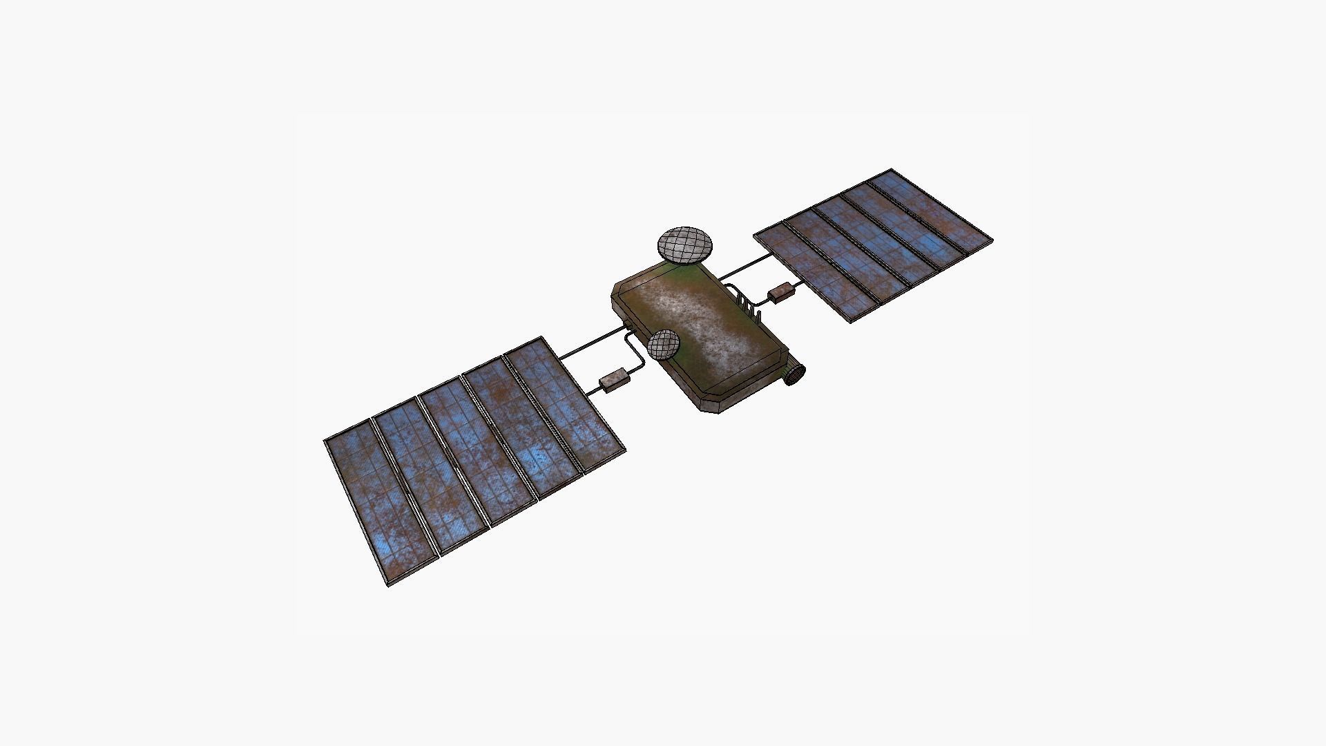 Satellite I11 Destroyed - SciFi Space Design Low-poly 3D model_6