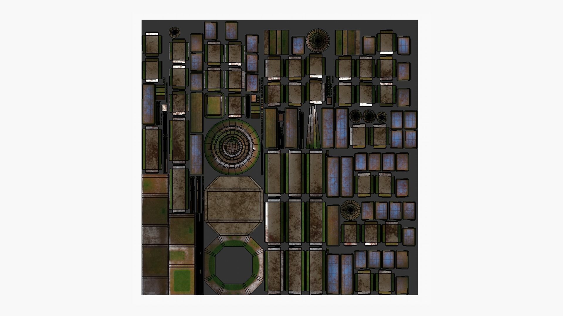 Satellite H11 Destroyed - SciFi Space Design Low-poly 3D model_5