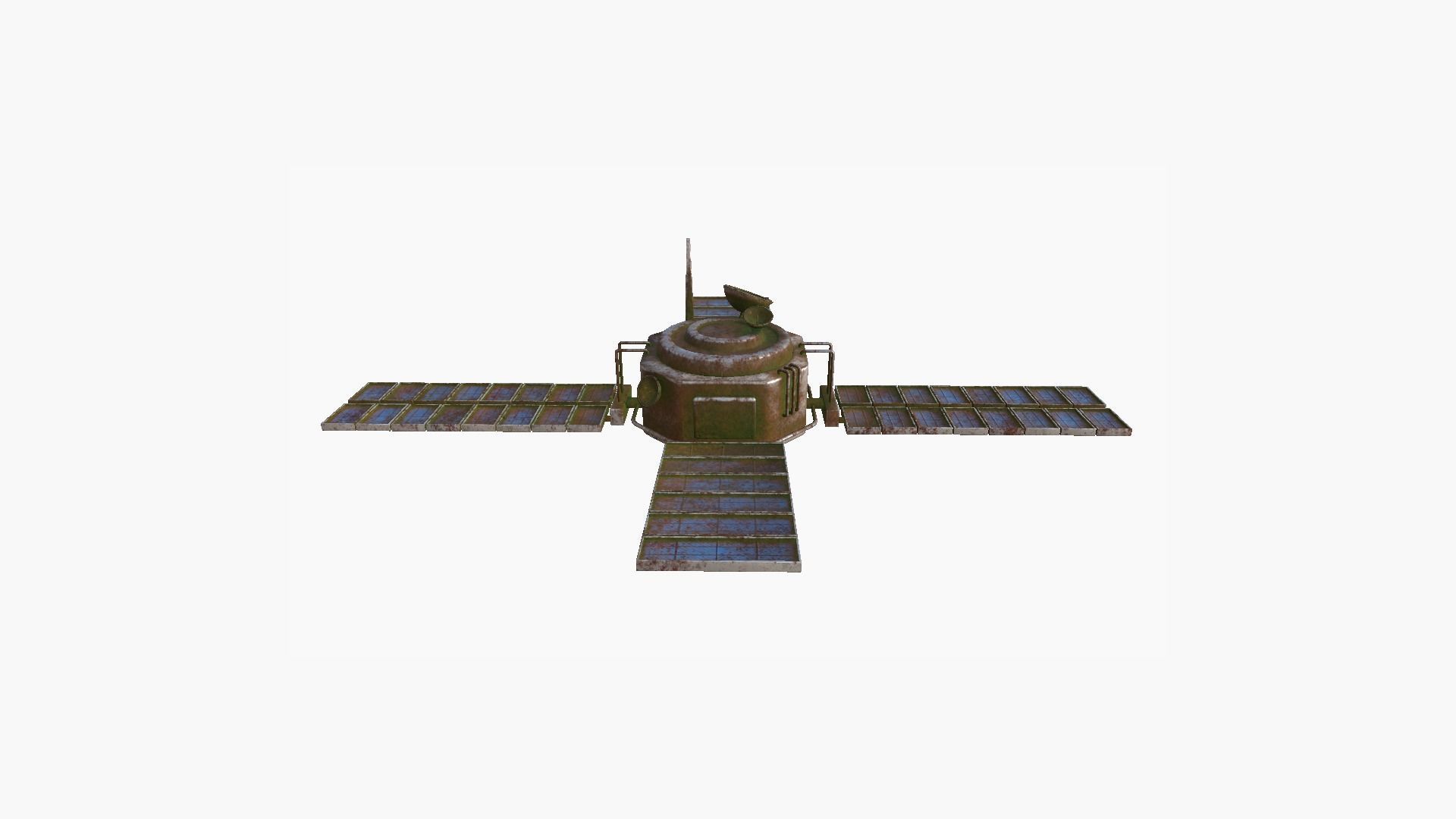 Satellite H11 Destroyed - SciFi Space Design Low-poly 3D model_3