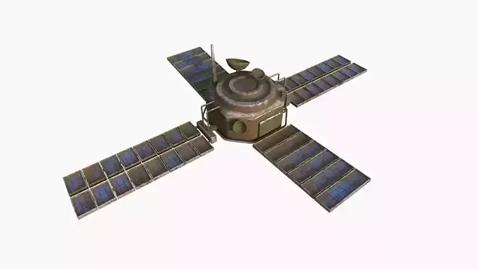 Satellite H11 Destroyed - SciFi Space Design Low-poly 3D model