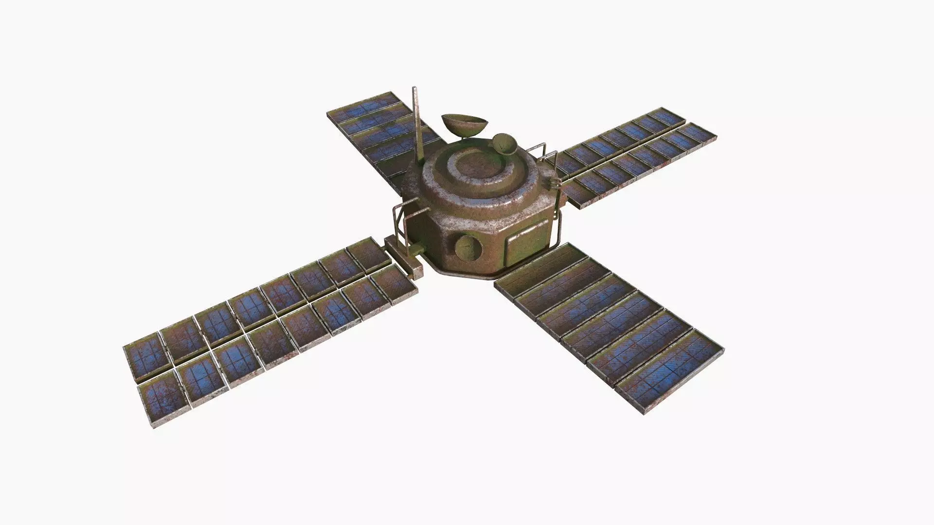 Satellite H11 Destroyed - SciFi Space Design Low-poly 3D model_0