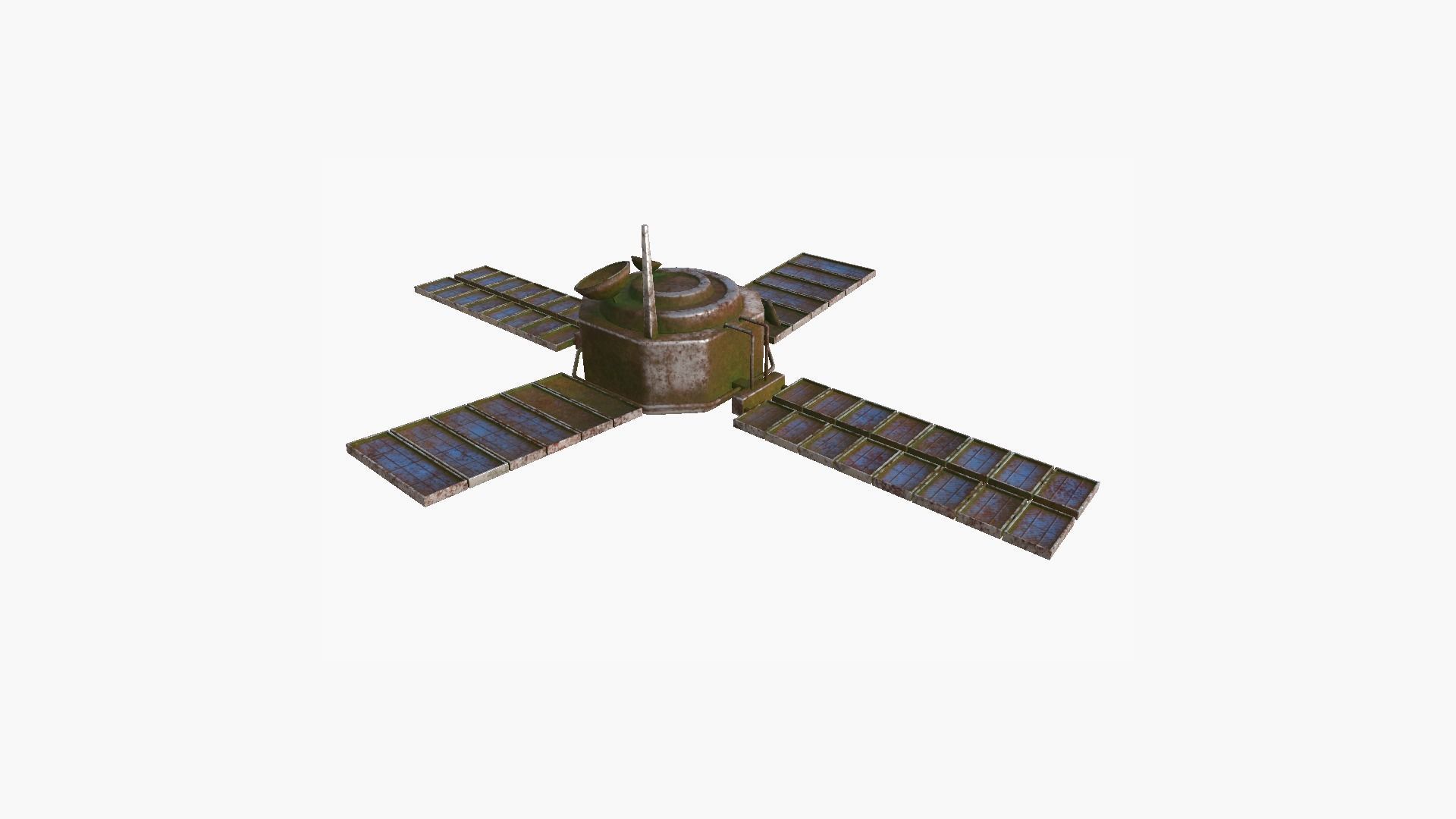 Satellite H11 Destroyed - SciFi Space Design Low-poly 3D model_4