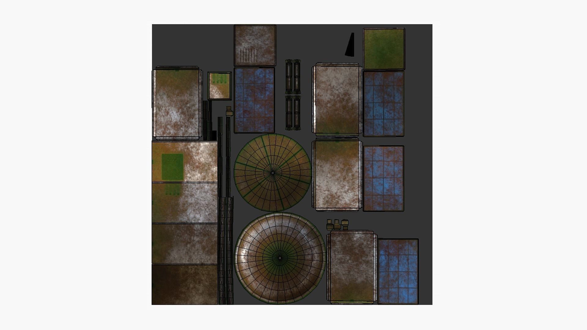 Satellite G11 Destroyed - SciFi Space Design Low-poly 3D model_5