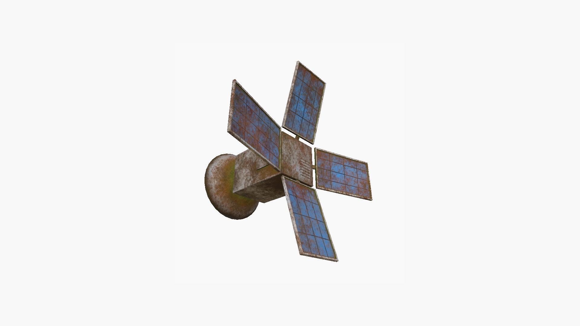 Satellite G11 Destroyed - SciFi Space Design Low-poly 3D model_2