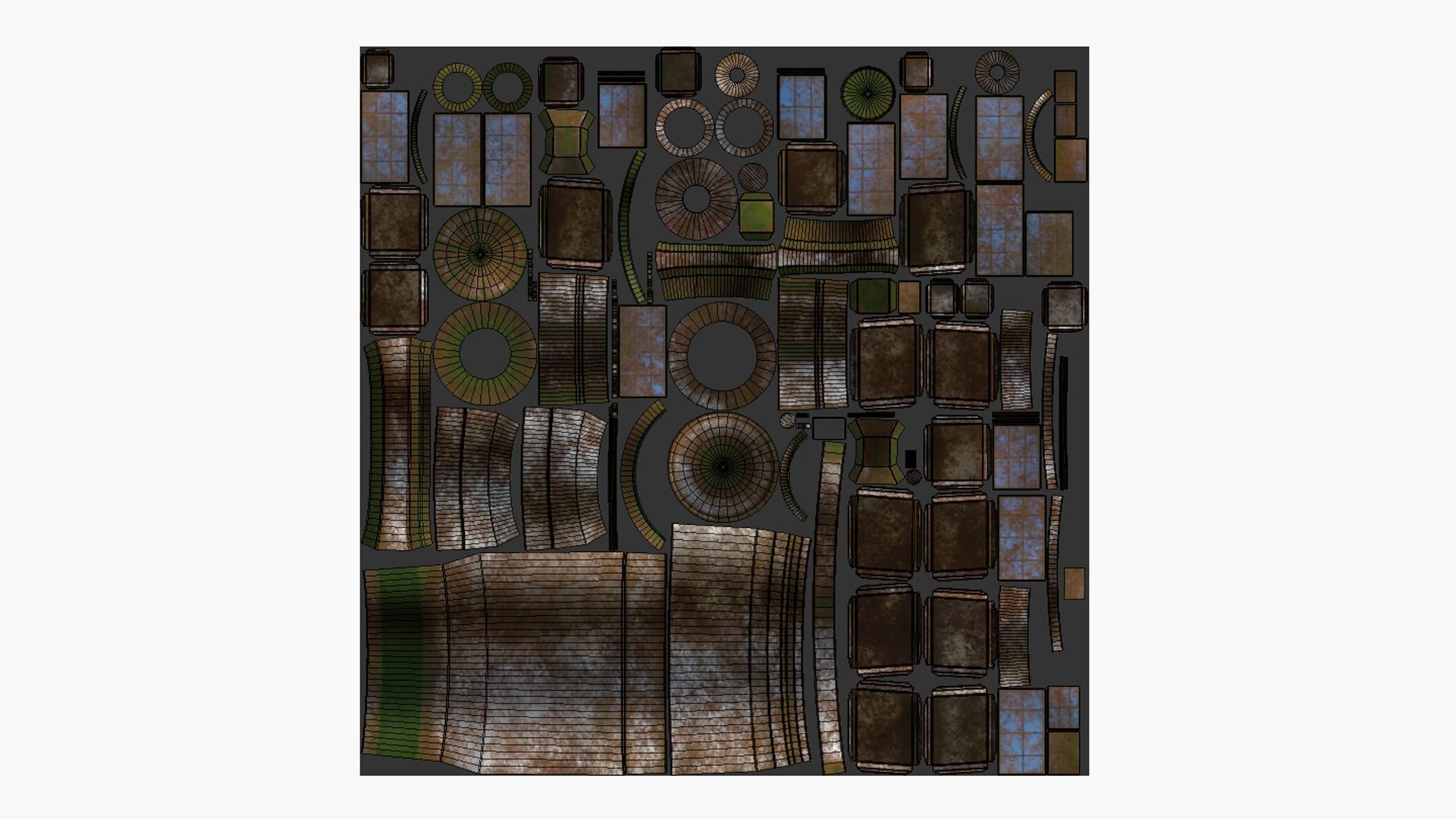 Satellite F11 Destroyed - SciFi Space Design Low-poly 3D model_5