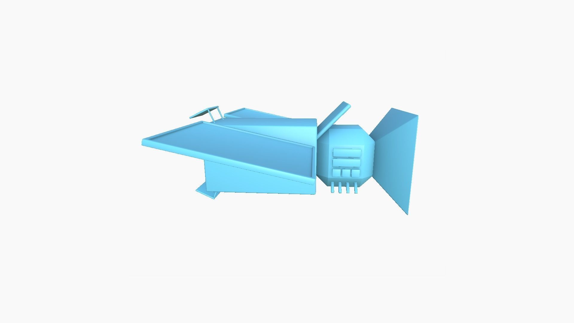 Satellite E11 Destroyed - SciFi Space Design Low-poly 3D model_8