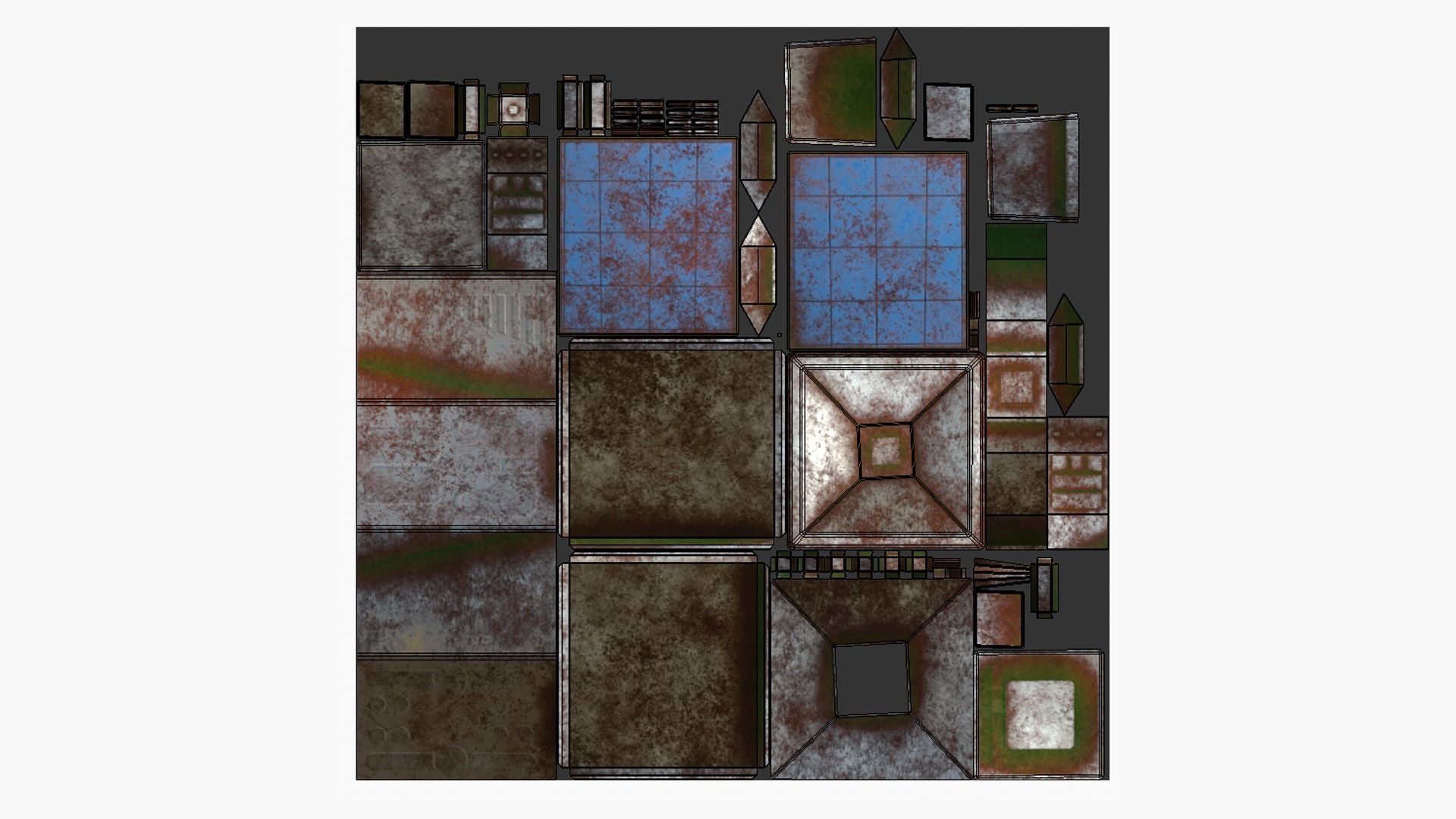 Satellite E11 Destroyed - SciFi Space Design Low-poly 3D model_5