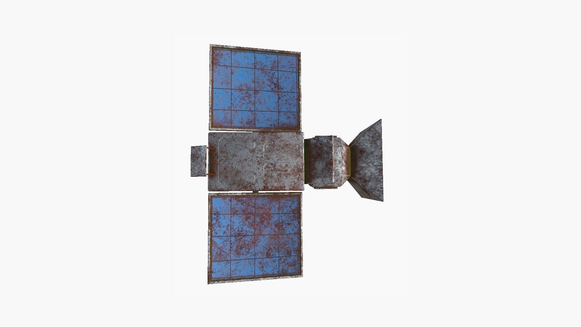Satellite E11 Destroyed - SciFi Space Design Low-poly 3D model_1