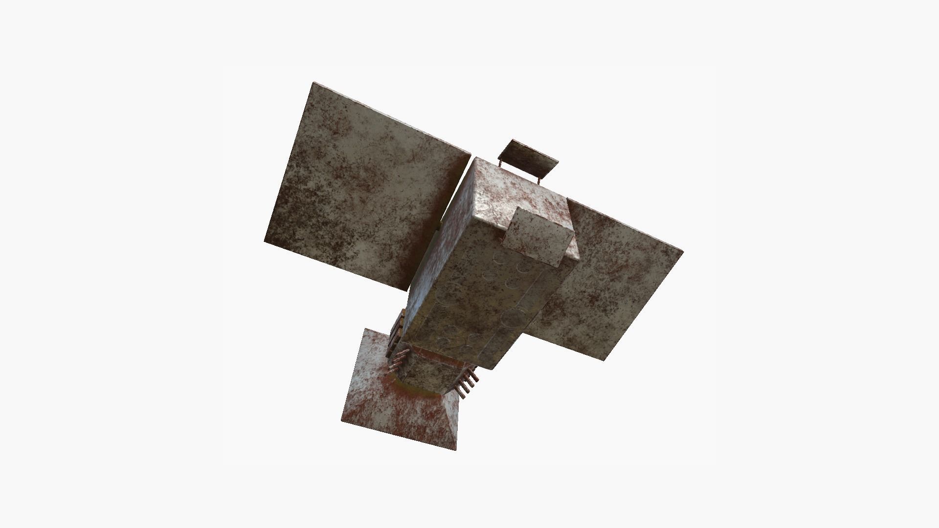 Satellite E11 Destroyed - SciFi Space Design Low-poly 3D model_3