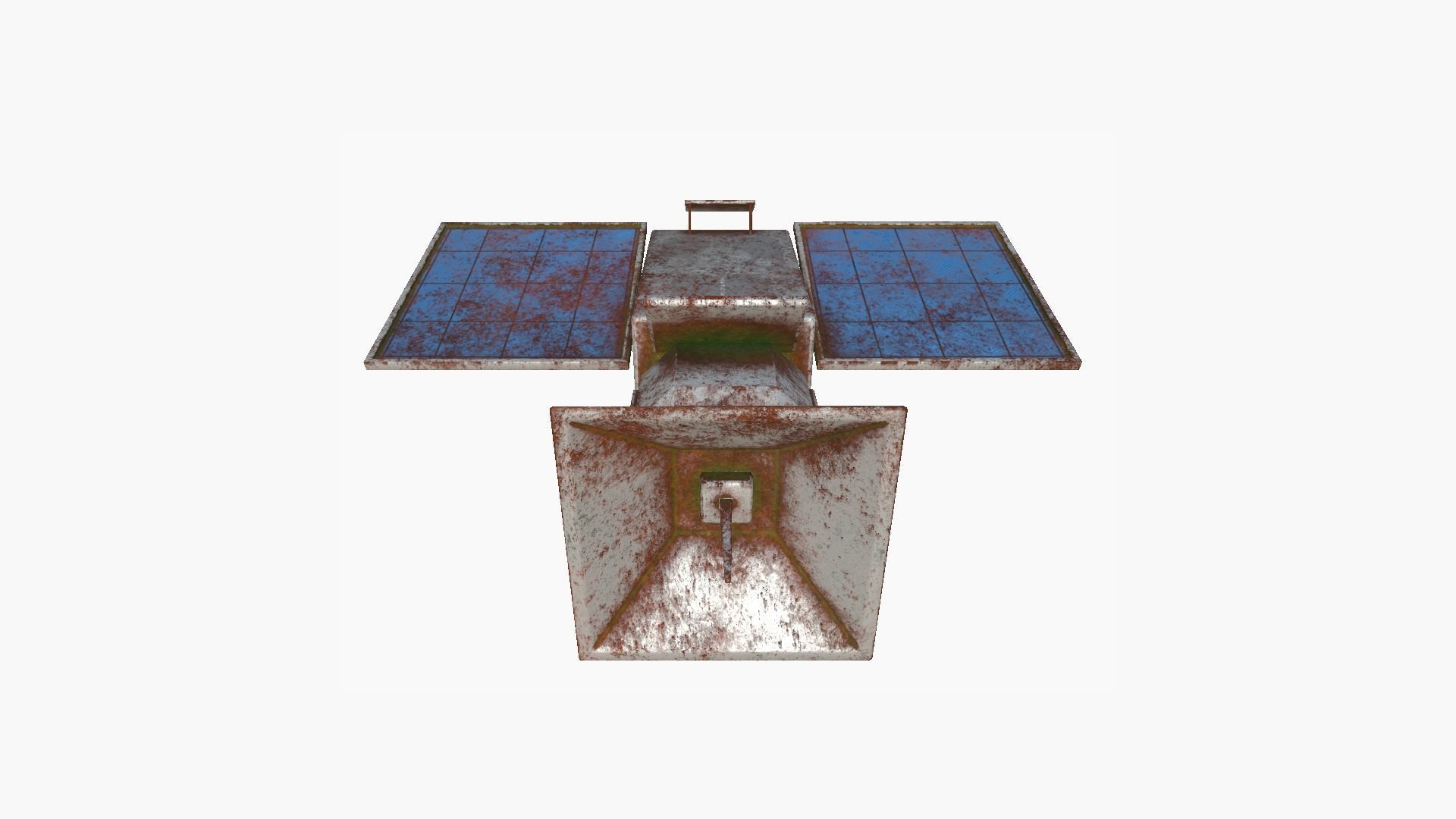 Satellite E11 Destroyed - SciFi Space Design Low-poly 3D model_2