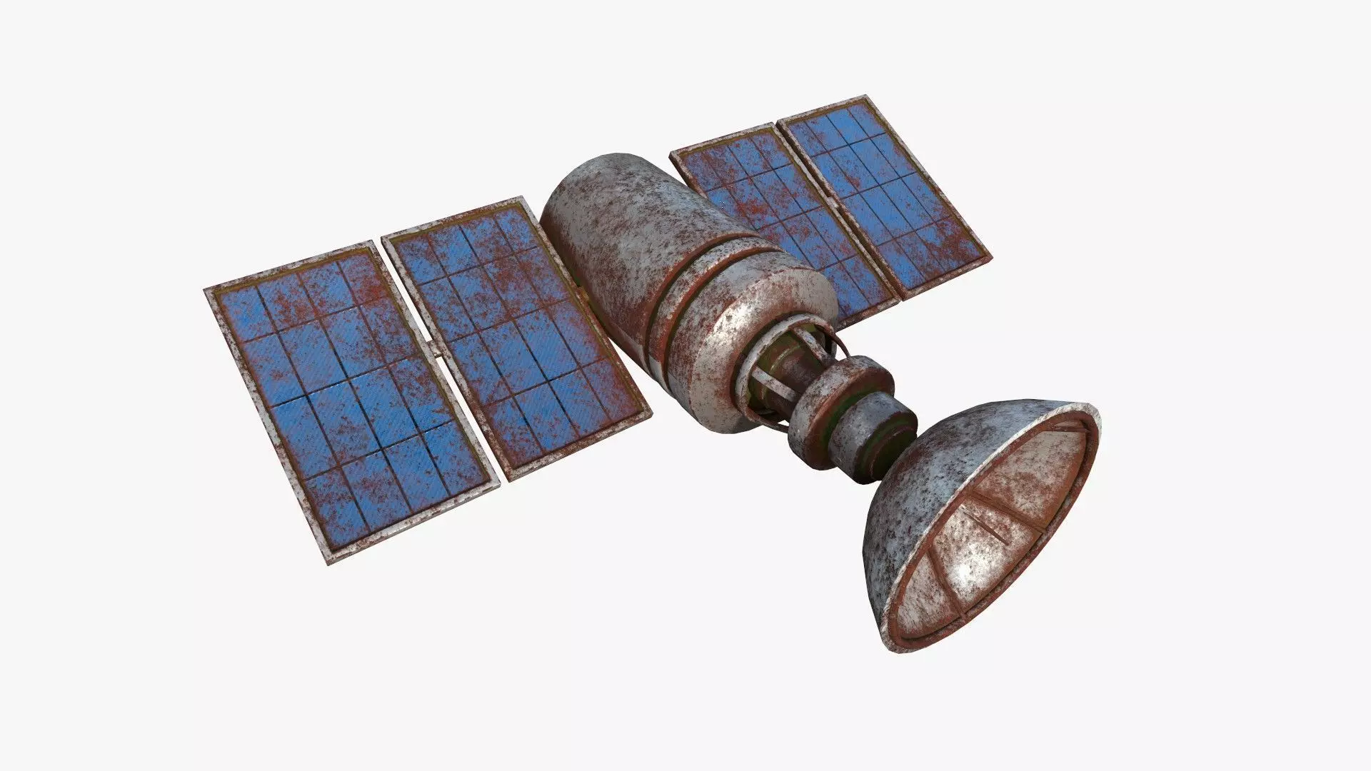 Satellite D11 Destroyed - SciFi Space Design Low-poly 3D model_0