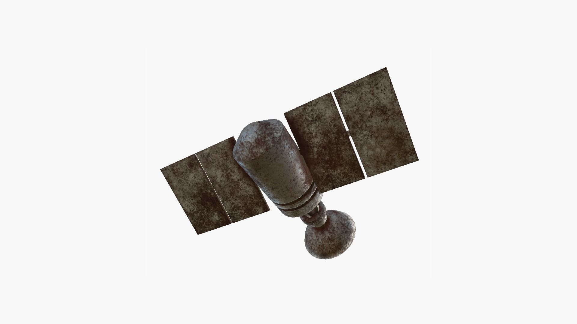 Satellite D11 Destroyed - SciFi Space Design Low-poly 3D model_2