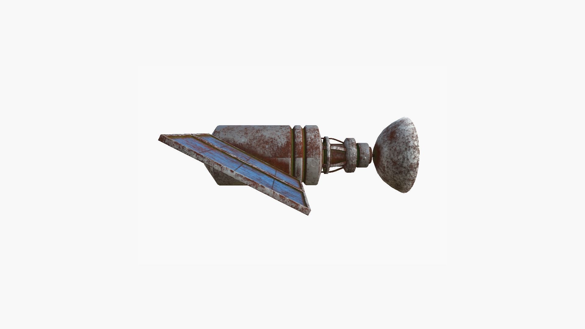 Satellite D11 Destroyed - SciFi Space Design Low-poly 3D model_3