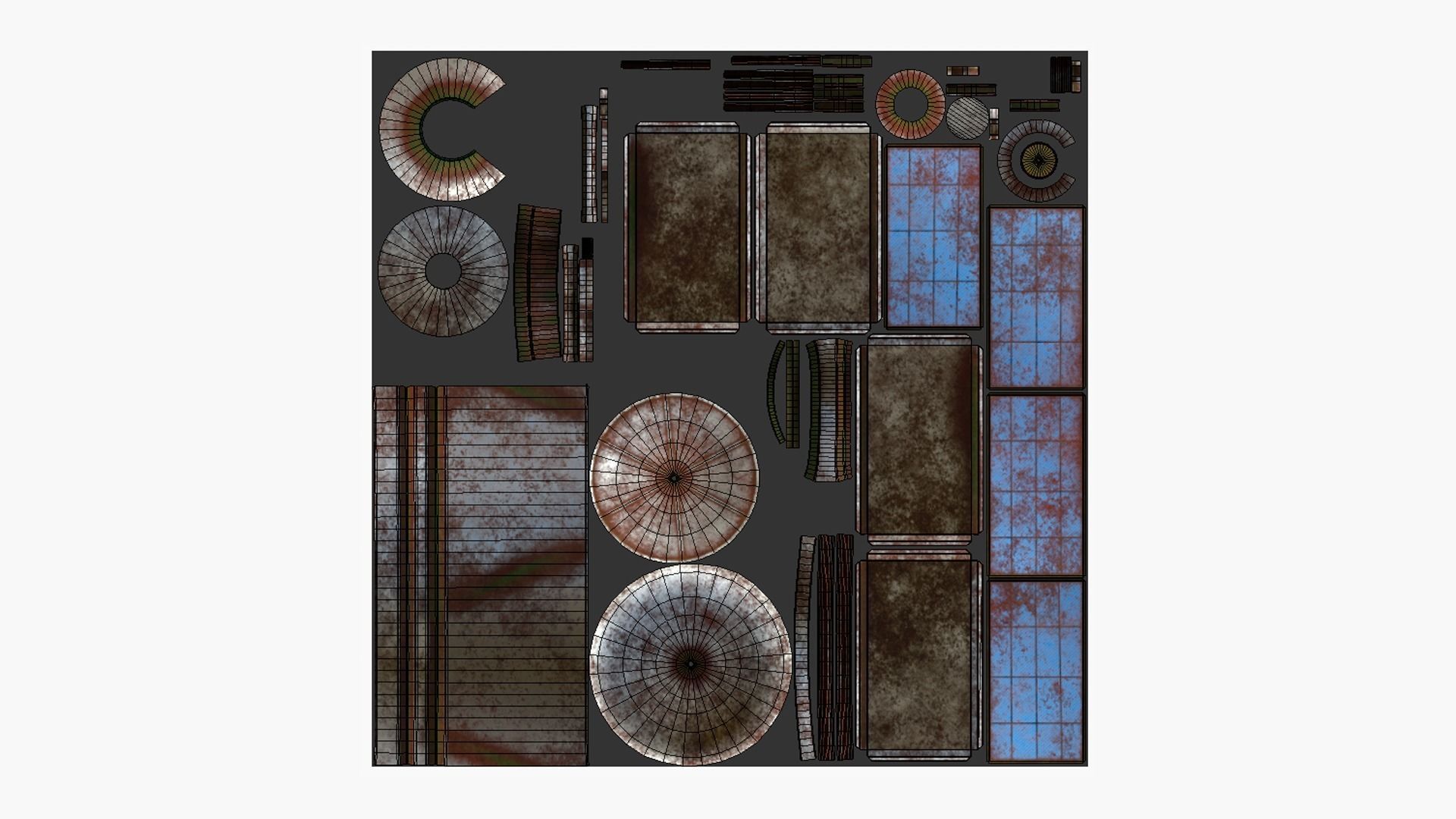 Satellite D11 Destroyed - SciFi Space Design Low-poly 3D model_5