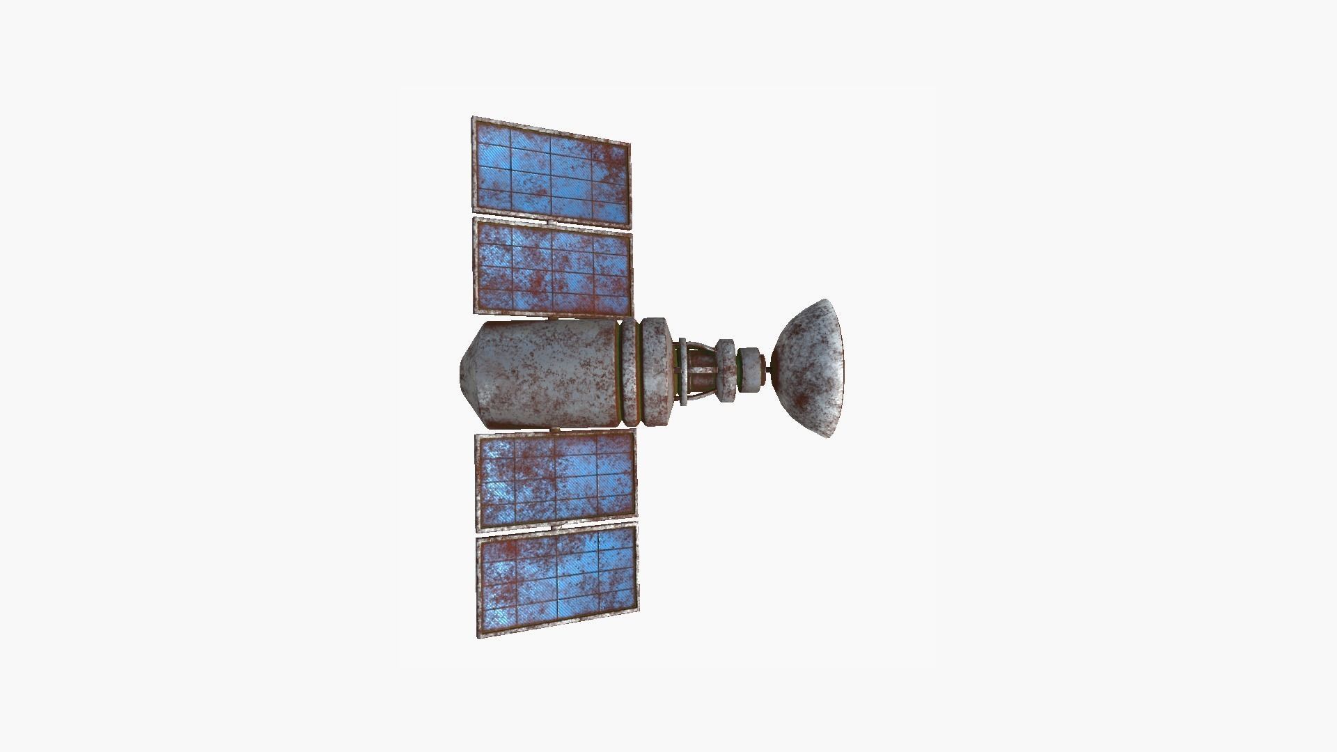 Satellite D11 Destroyed - SciFi Space Design Low-poly 3D model_4
