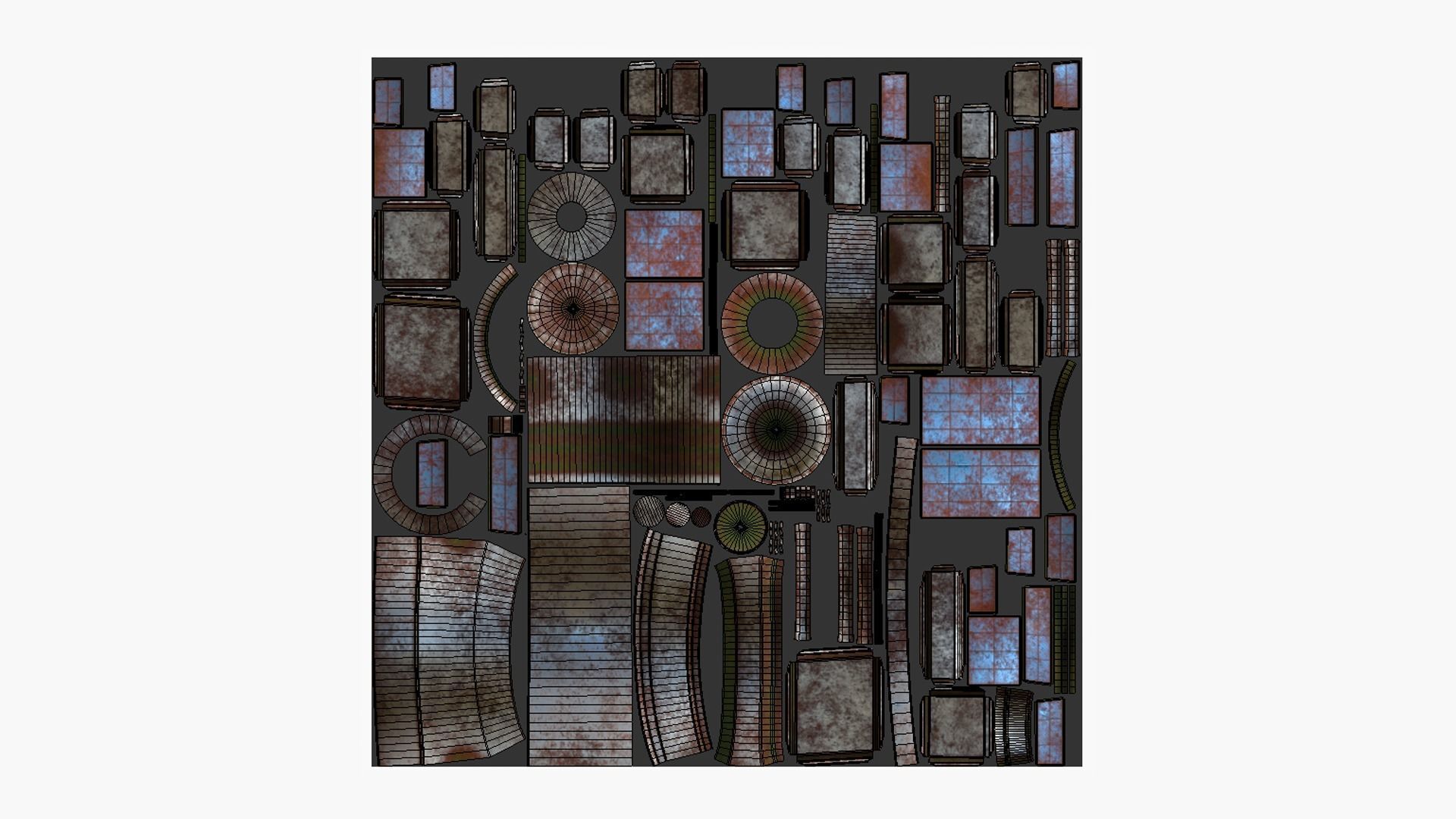 Satellite C11 Destroyed - SciFi Space Design Low-poly 3D model_5