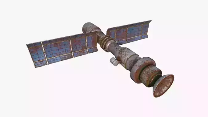 Satellite C11 Destroyed - SciFi Space Design Low-poly 3D model