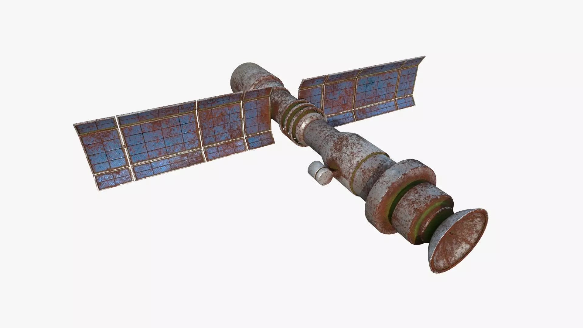 Satellite C11 Destroyed - SciFi Space Design Low-poly 3D model_0