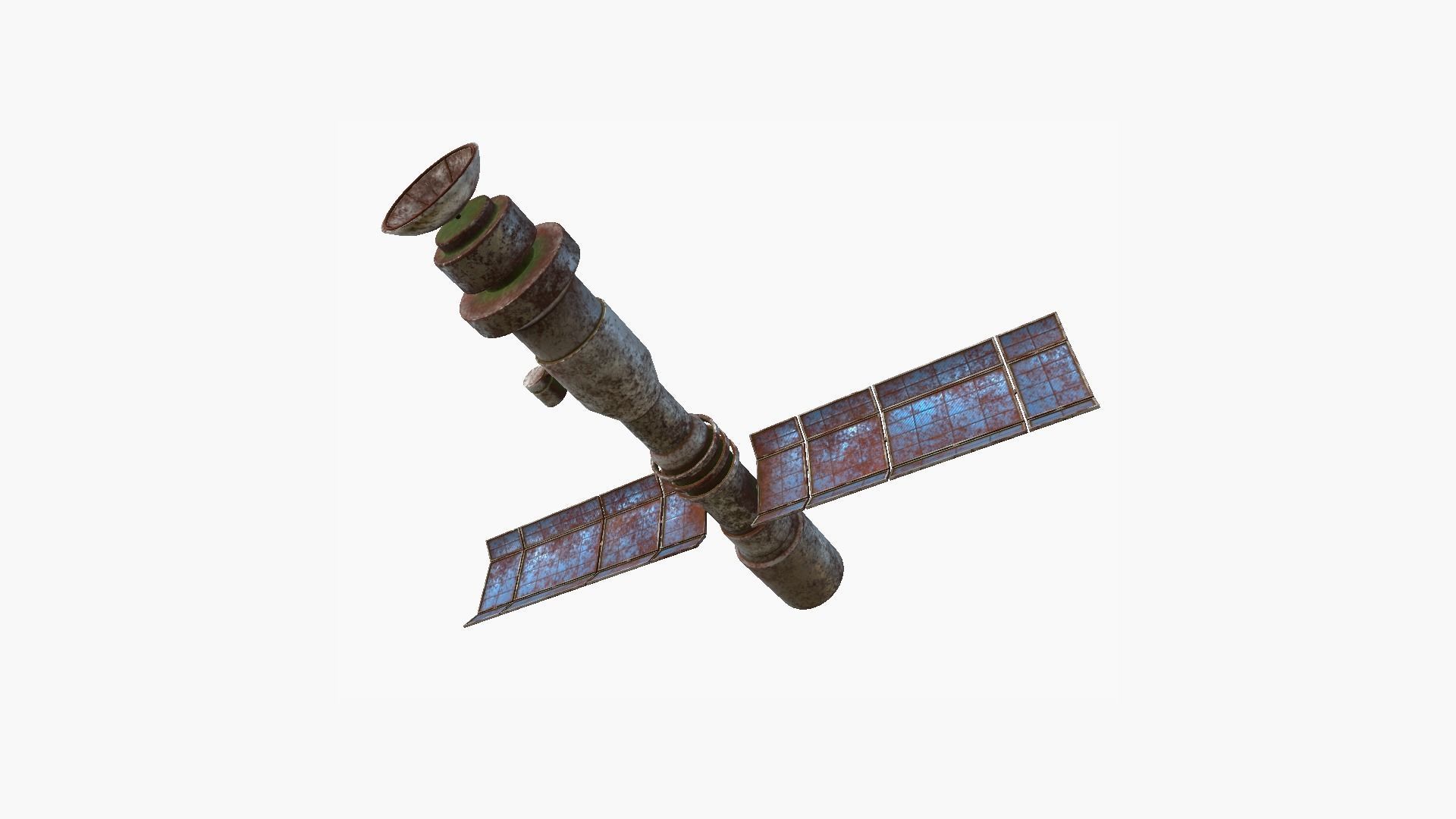 Satellite C11 Destroyed - SciFi Space Design Low-poly 3D model_4