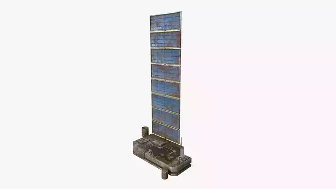 Satellite B11 Destroyed - SciFi Space Design Low-poly 3D model