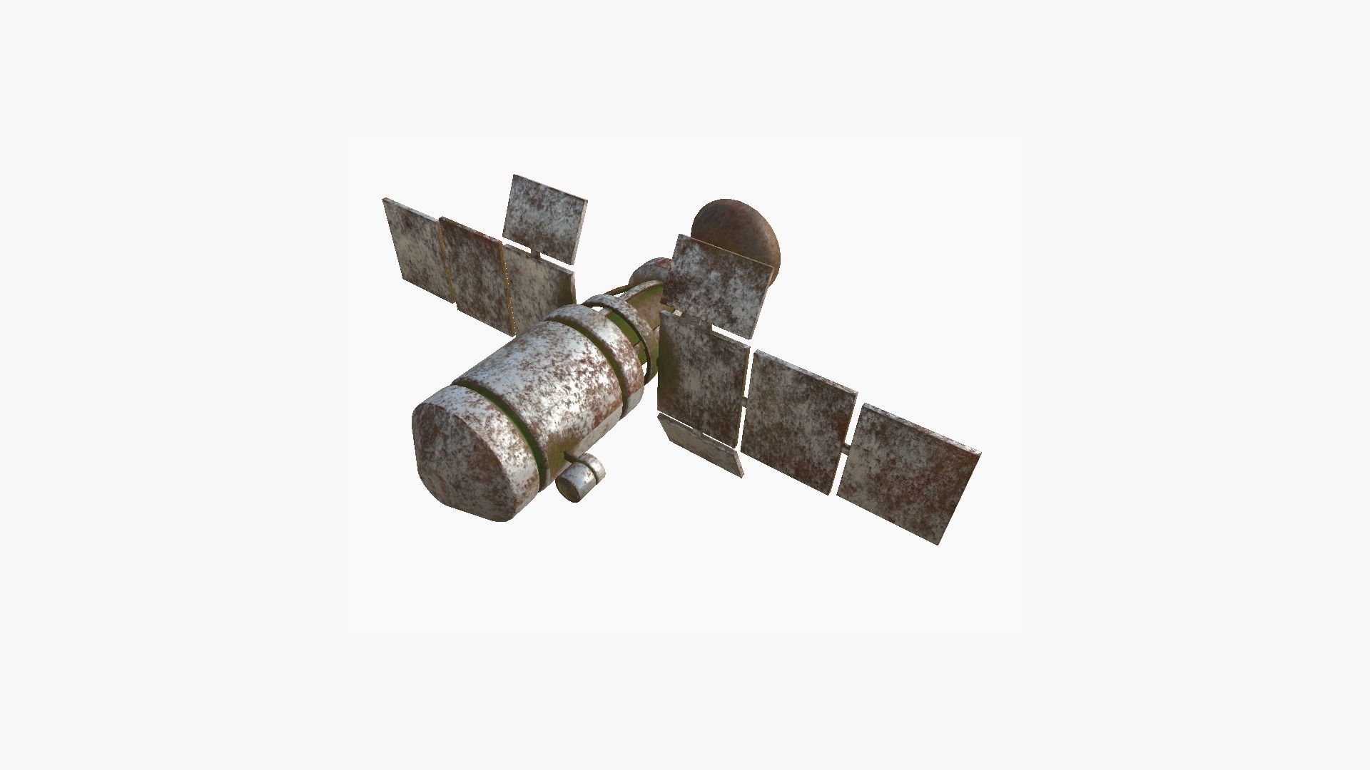 Satellite A11 Destroyed - SciFi Space Design Low-poly 3D model_2