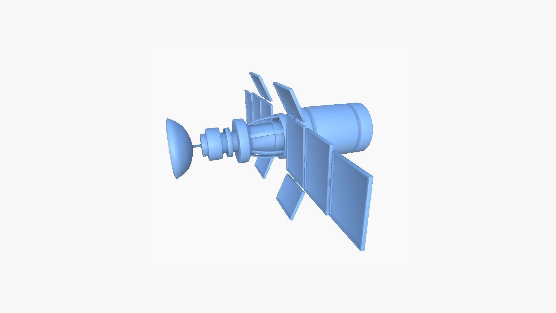 Satellite A11 Destroyed - SciFi Space Design Low-poly 3D model_8