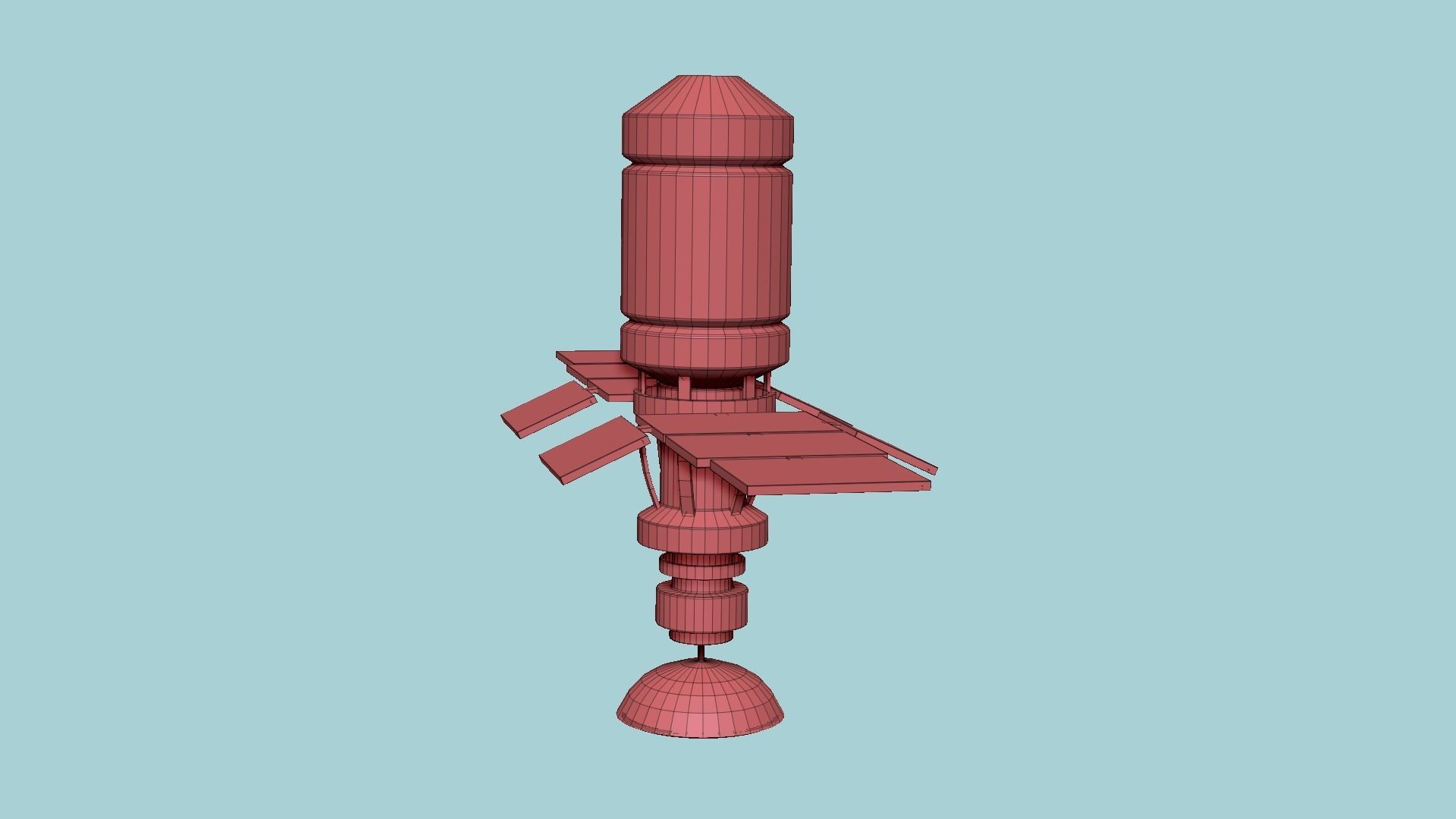 Satellite A11 Destroyed - SciFi Space Design Low-poly 3D model_18