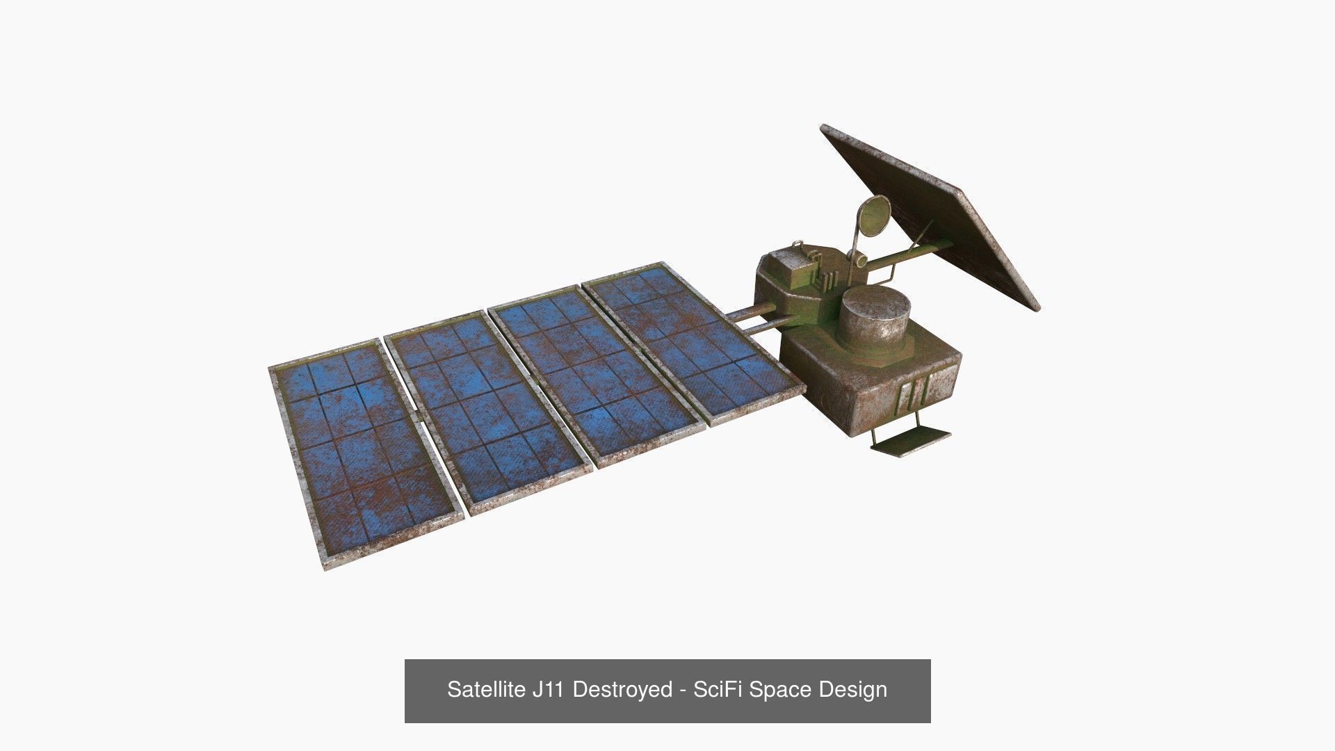 10 Destroyed Satellite Collection - SciFi Space Design _1