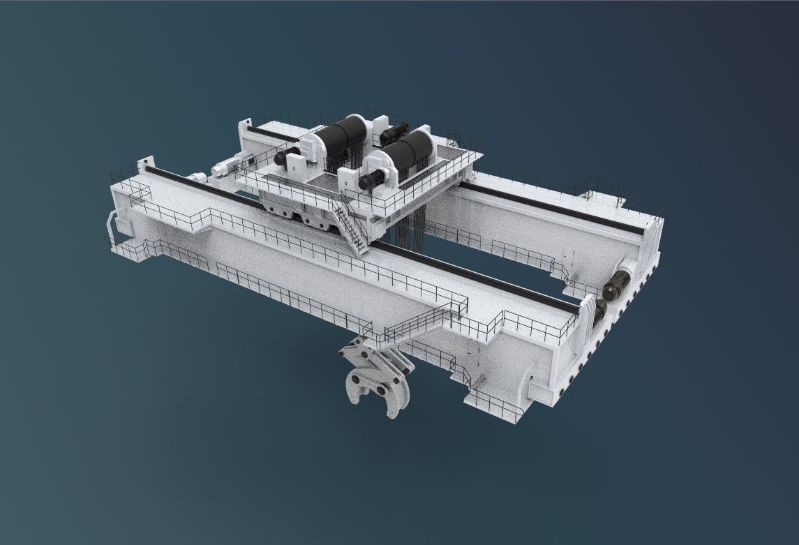heavy overhead crane 3D model_1